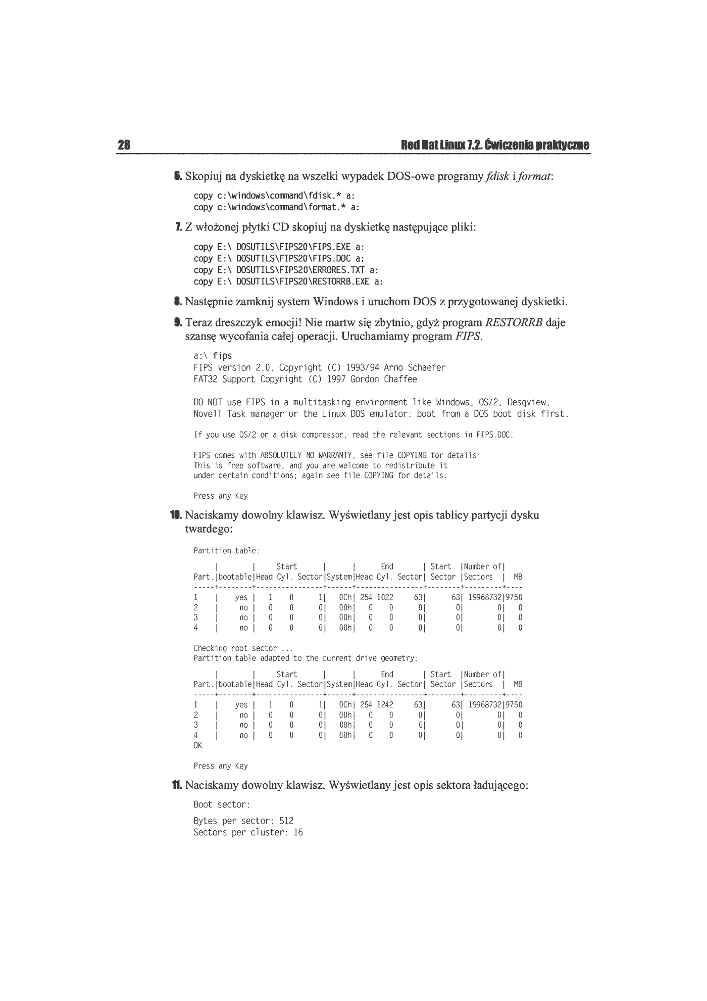 Fragment „Red Hat Linux 7.2. Ćwiczenia praktyczne” — strona 17 z 28