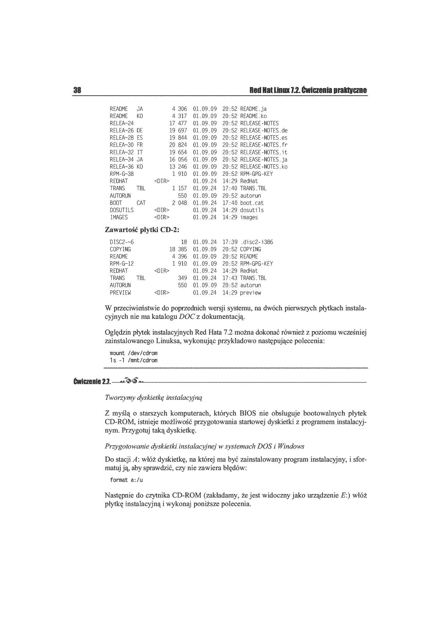 Fragment „Red Hat Linux 7.2. Ćwiczenia praktyczne” — strona 27 z 28