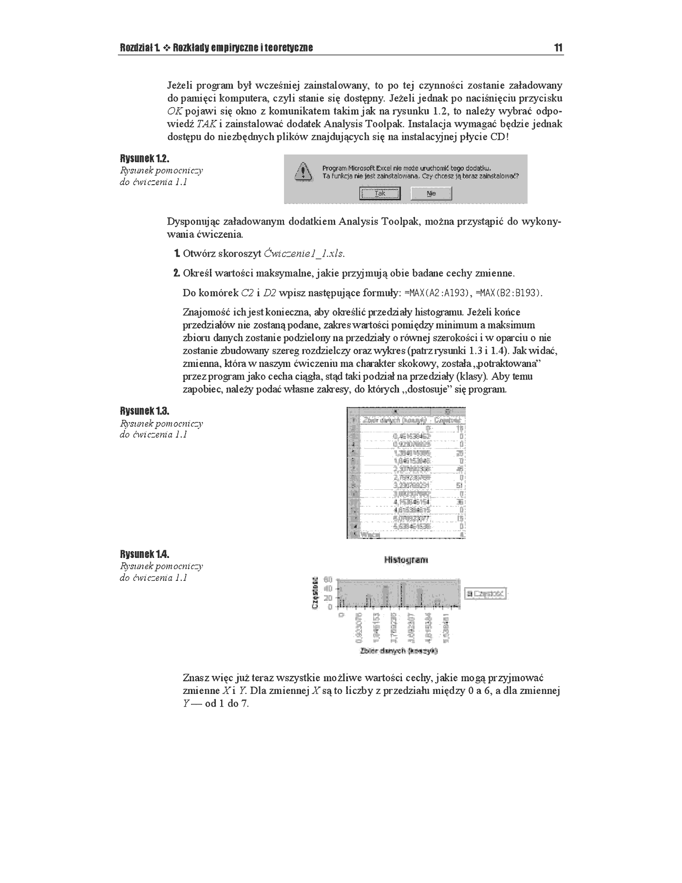 Fragment „Statystyka matematyczna w Excelu dla szkół. Ćwiczenia praktyczne” — strona 6 z 18