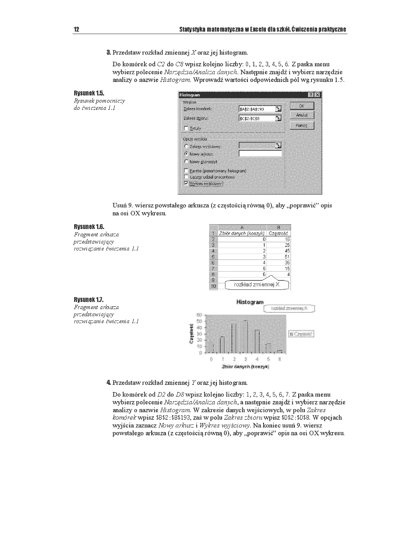 Fragment „Statystyka matematyczna w Excelu dla szkół. Ćwiczenia praktyczne” — strona 7 z 18