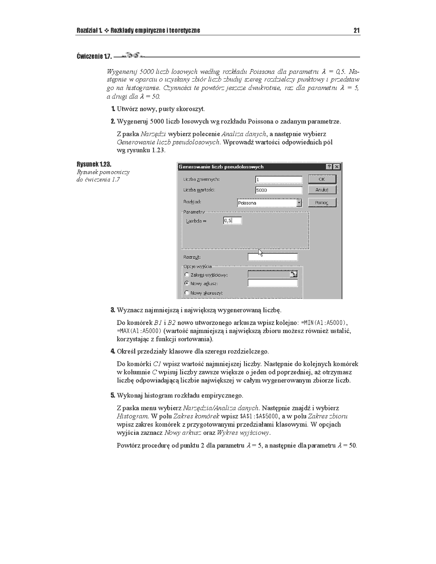 Fragment „Statystyka matematyczna w Excelu dla szkół. Ćwiczenia praktyczne” — strona 16 z 18