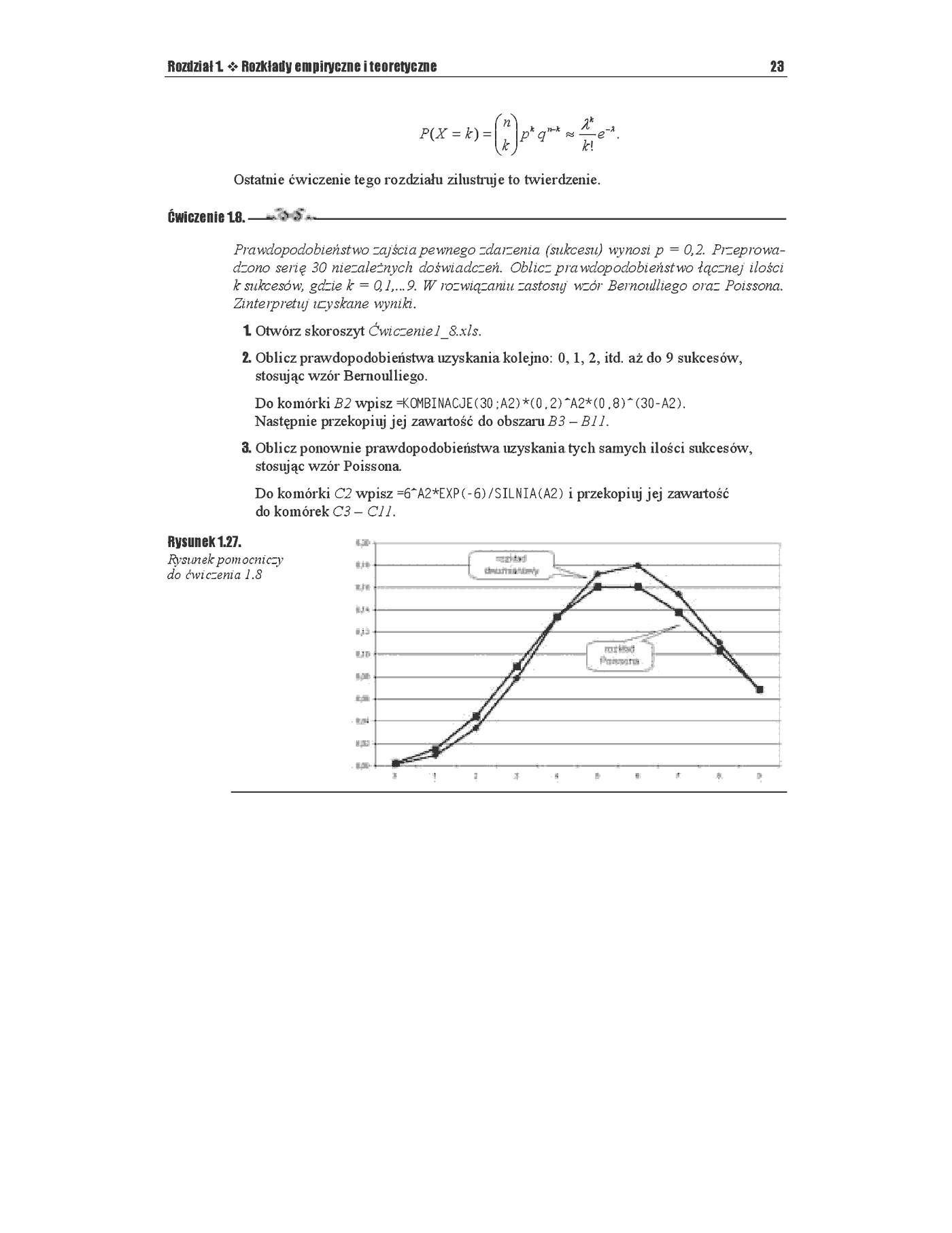 Fragment „Statystyka matematyczna w Excelu dla szkół. Ćwiczenia praktyczne” — strona 18 z 18