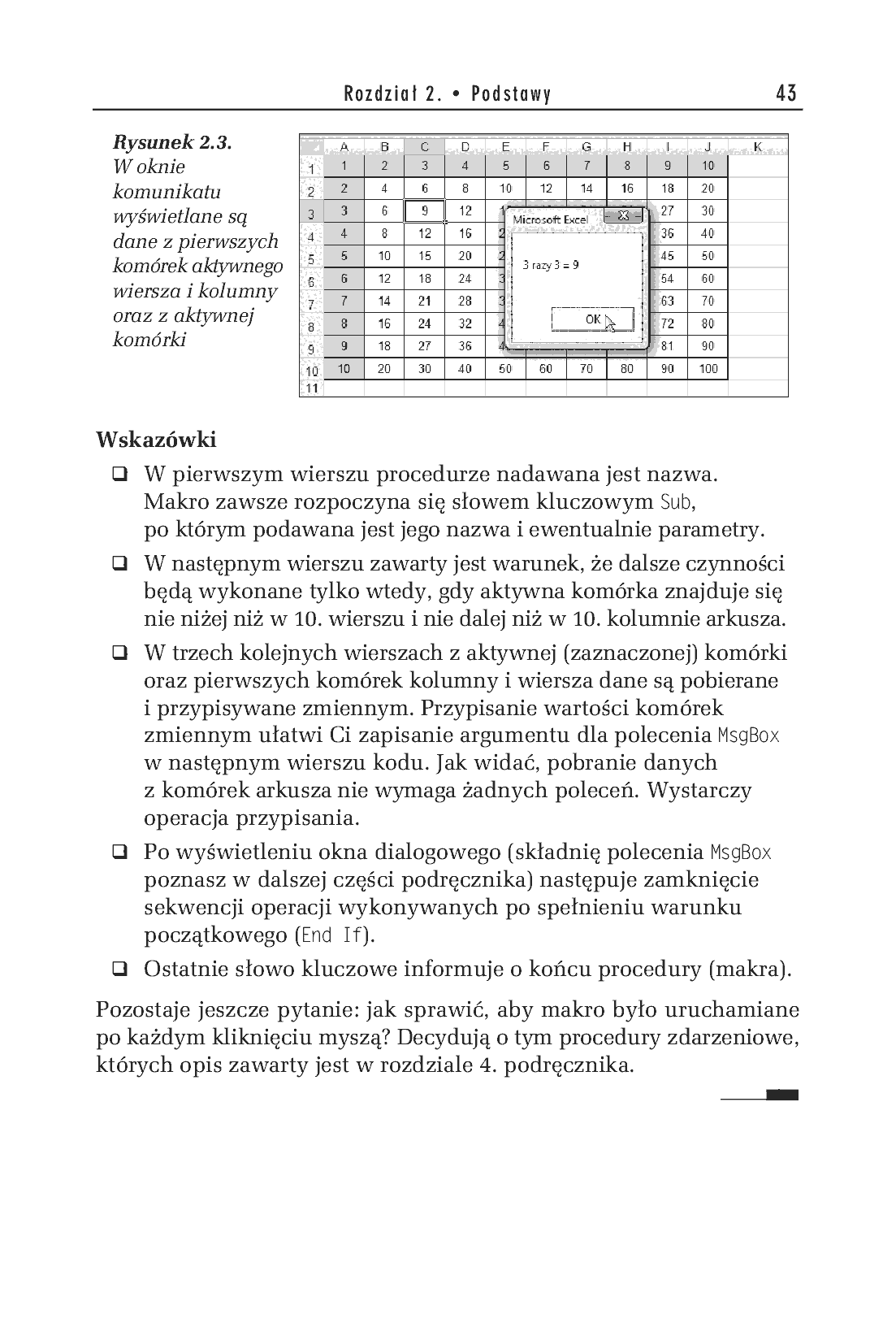 Fragment „Tworzenie makr w VBA dla Excela 2003/2007. Ćwiczenia” — strona 8 z 20