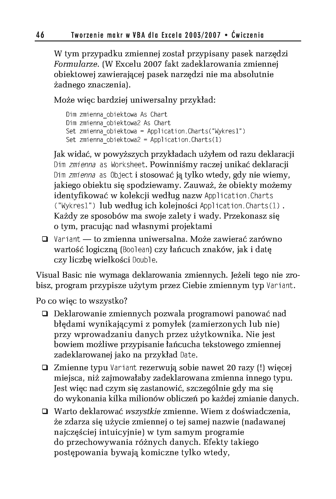 Fragment „Tworzenie makr w VBA dla Excela 2003/2007. Ćwiczenia” — strona 11 z 20