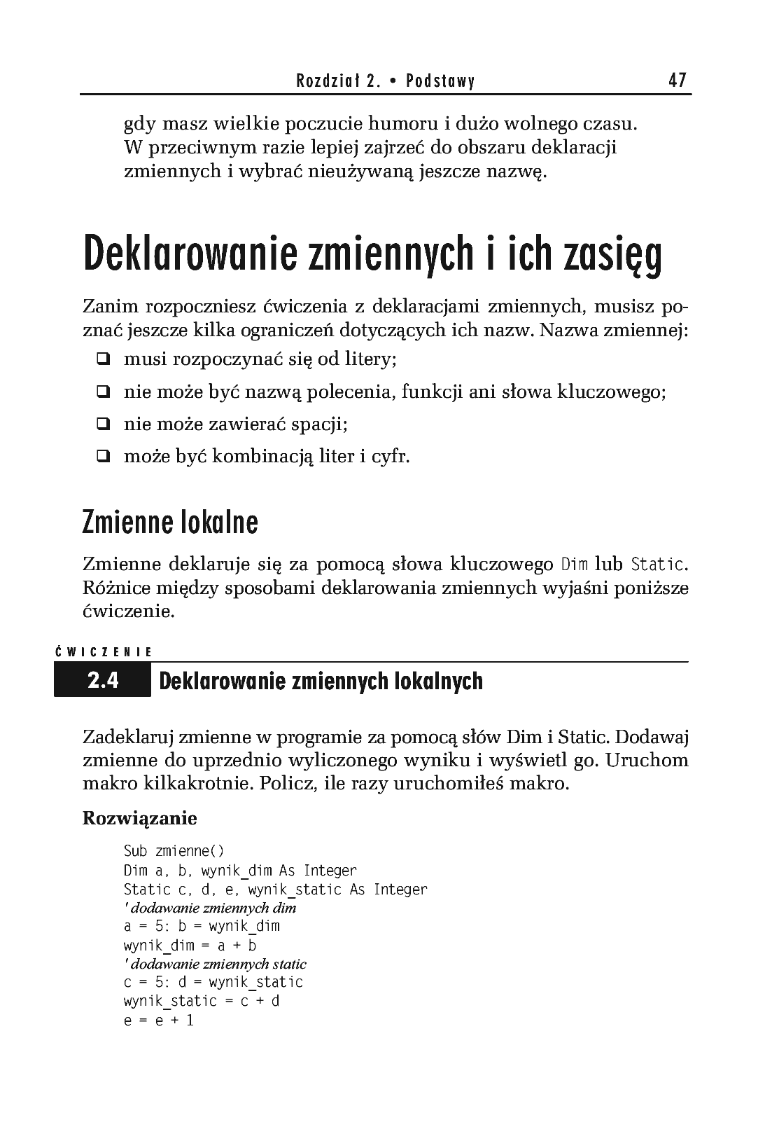Fragment „Tworzenie makr w VBA dla Excela 2003/2007. Ćwiczenia” — strona 12 z 20