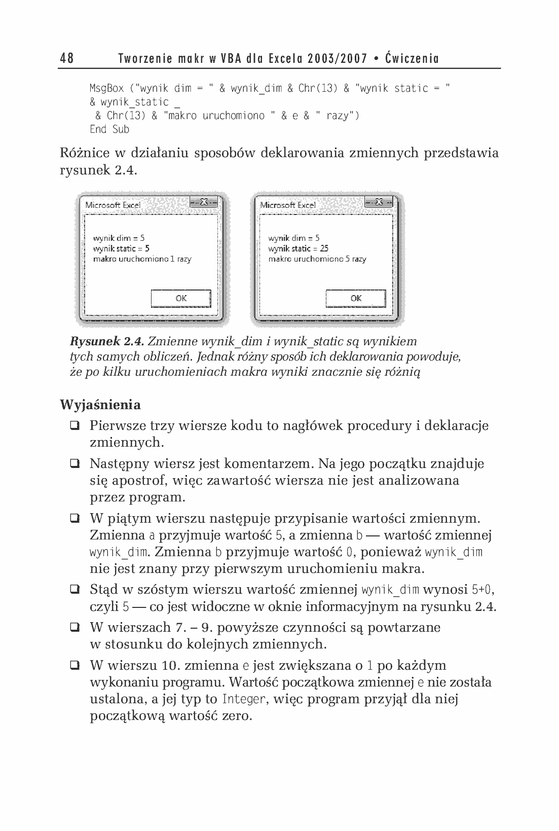 Fragment „Tworzenie makr w VBA dla Excela 2003/2007. Ćwiczenia” — strona 13 z 20