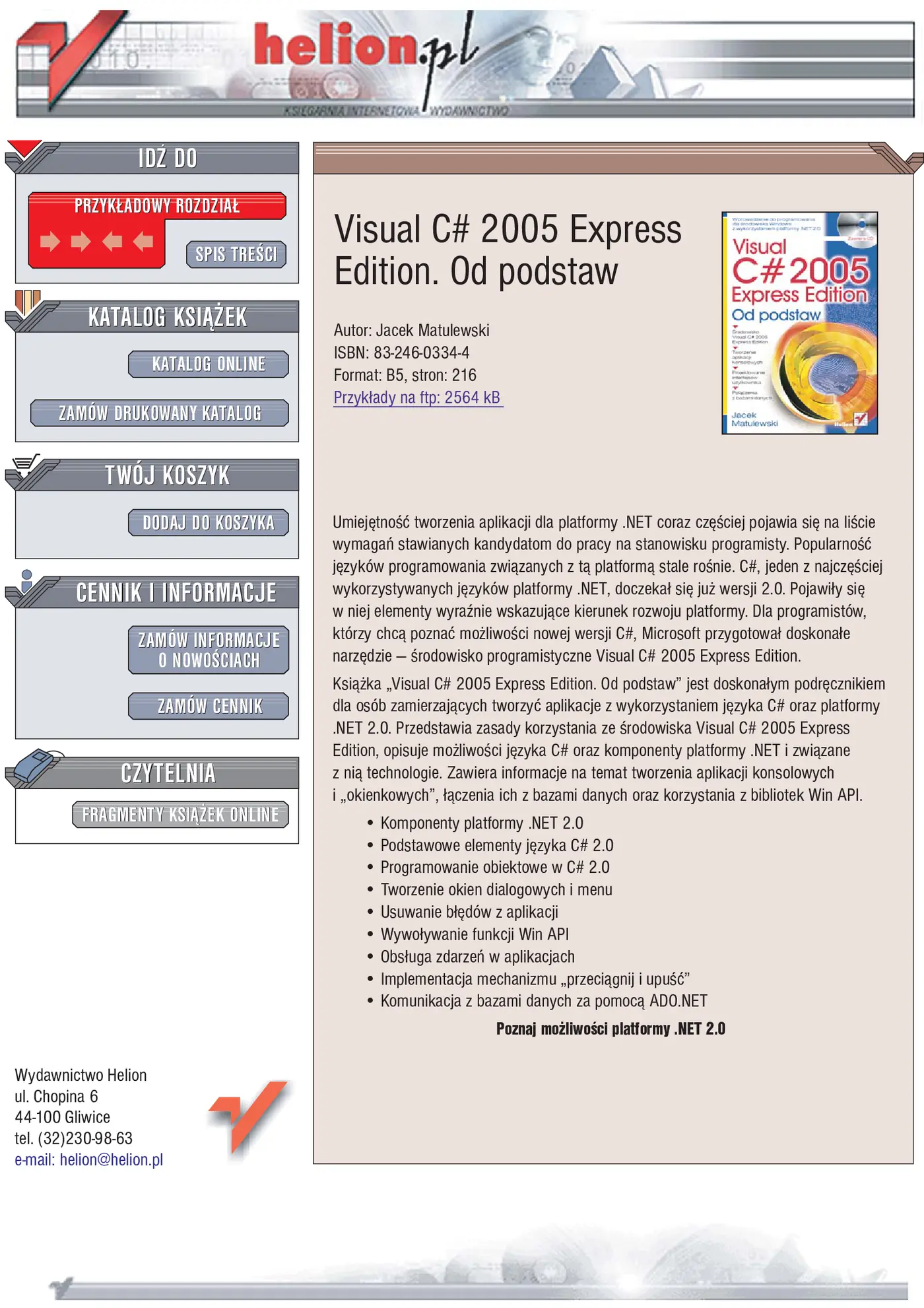 Fragment „Visual C# 2005 Express Edition. Od podstaw” — strona 1 z 14