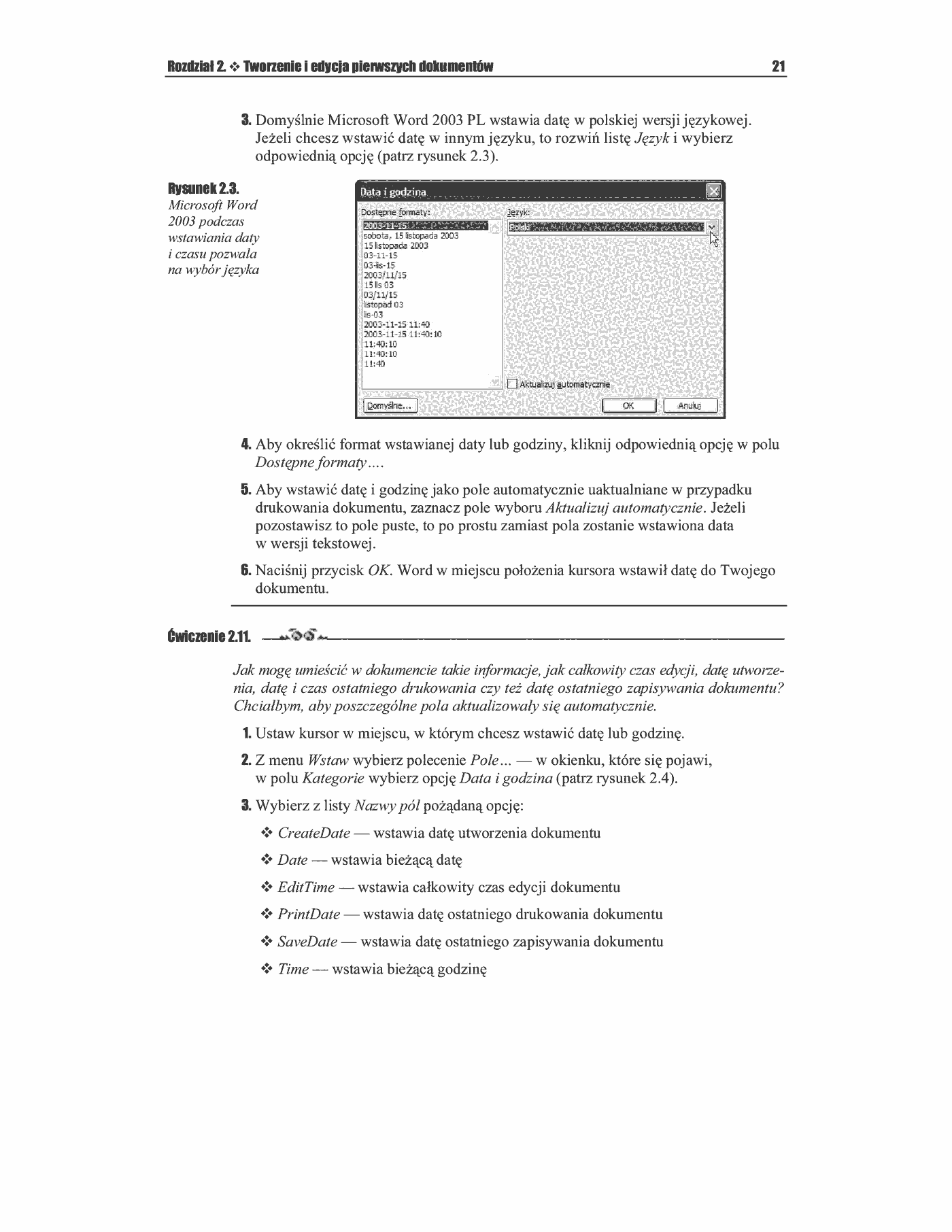 Fragment „Word 2003 PL. Ćwiczenia praktyczne” — strona 12 z 13