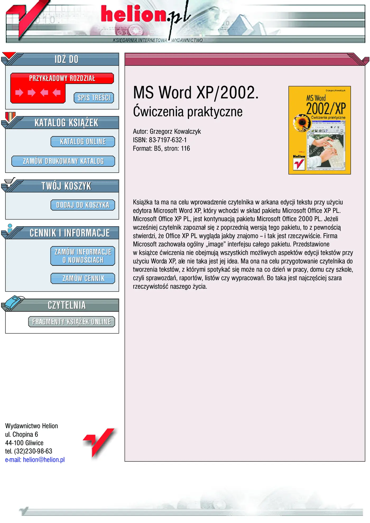 Fragment „MS Word 2002/XP. Ćwiczenia praktyczne” — strona 1 z 27