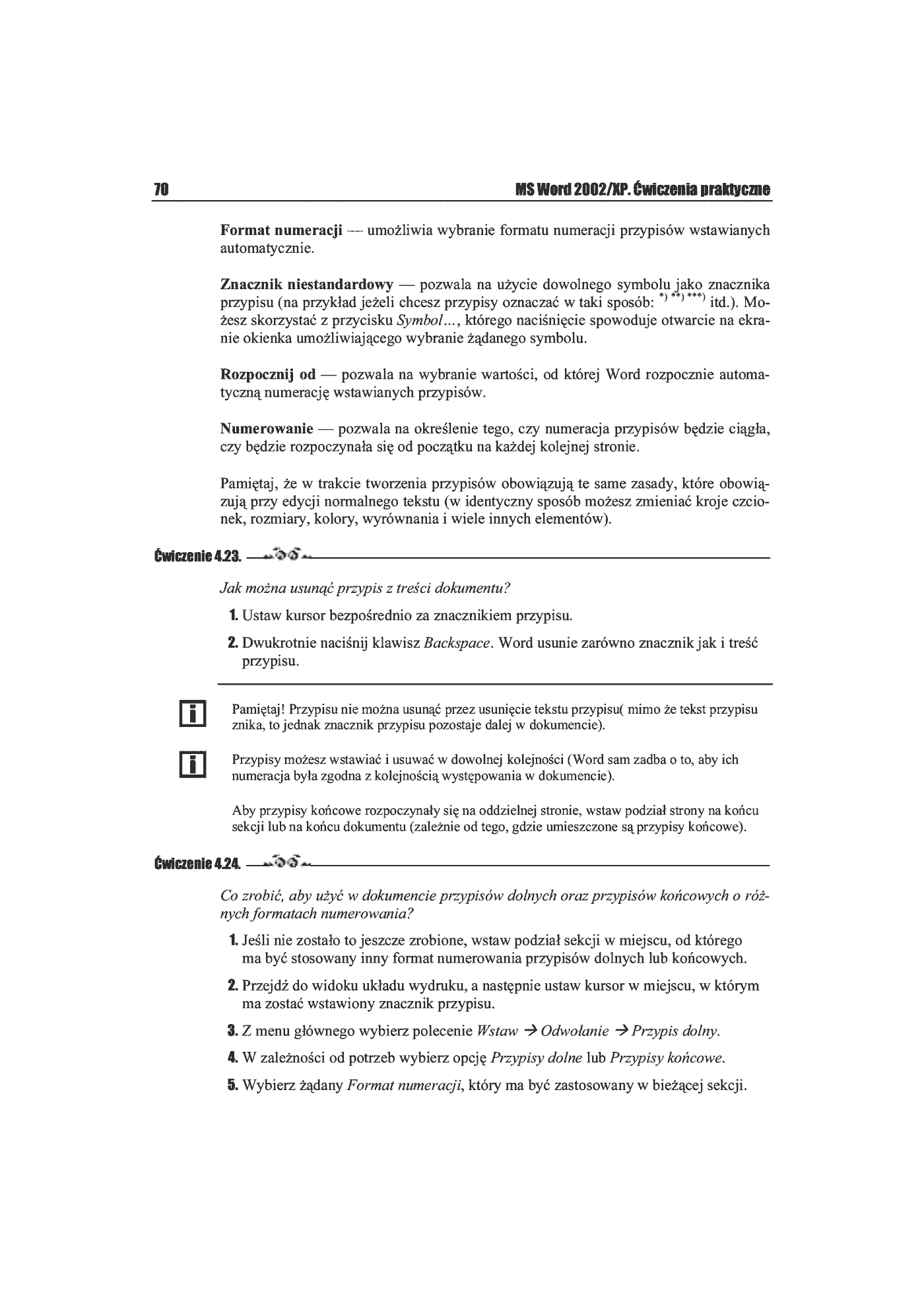 Fragment „MS Word 2002/XP. Ćwiczenia praktyczne” — strona 19 z 27