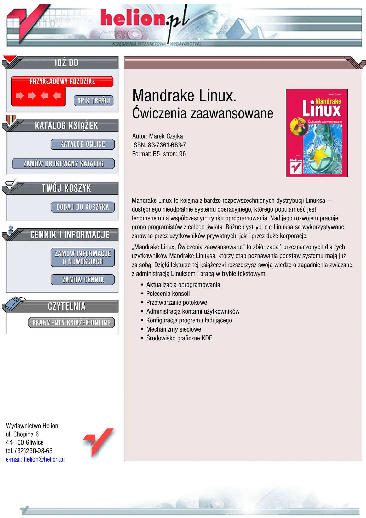 Fragment „Mandrake Linux. Ćwiczenia zaawansowane” — strona 1 z 16