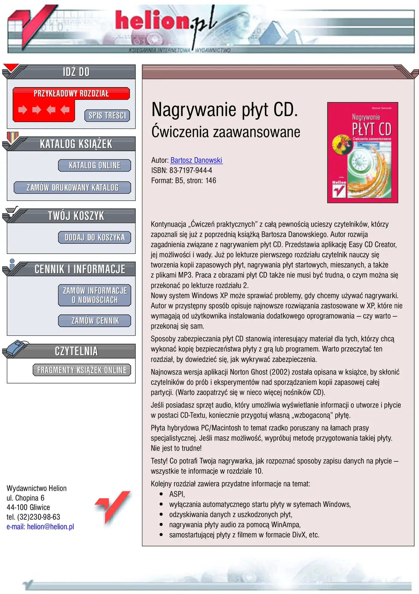 Fragment „Nagrywanie płyt CD. Ćwiczenia zaawansowane” — strona 1 z 12