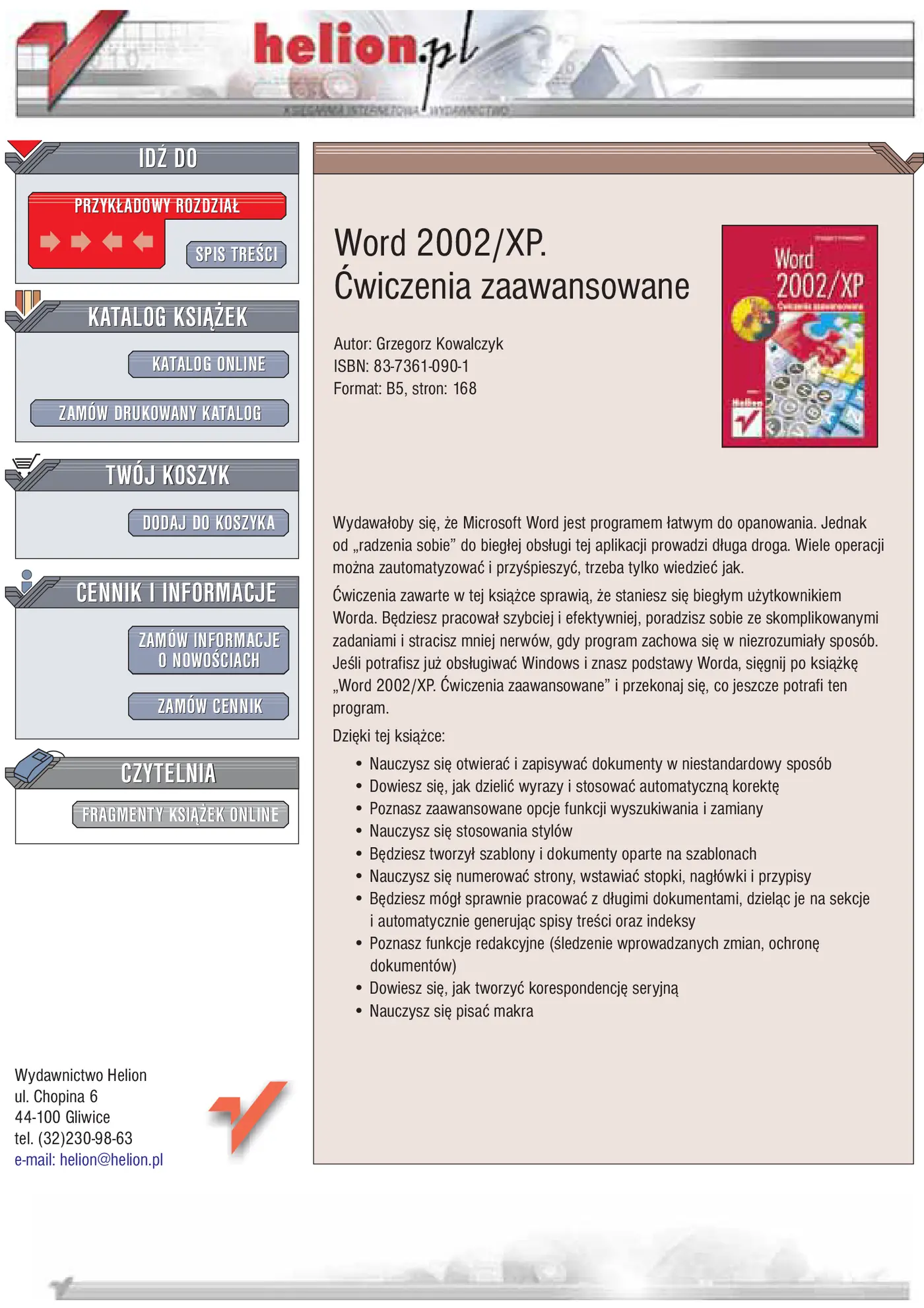 Fragment „Word 2002/XP. Ćwiczenia zaawansowane” — strona 1 z 12