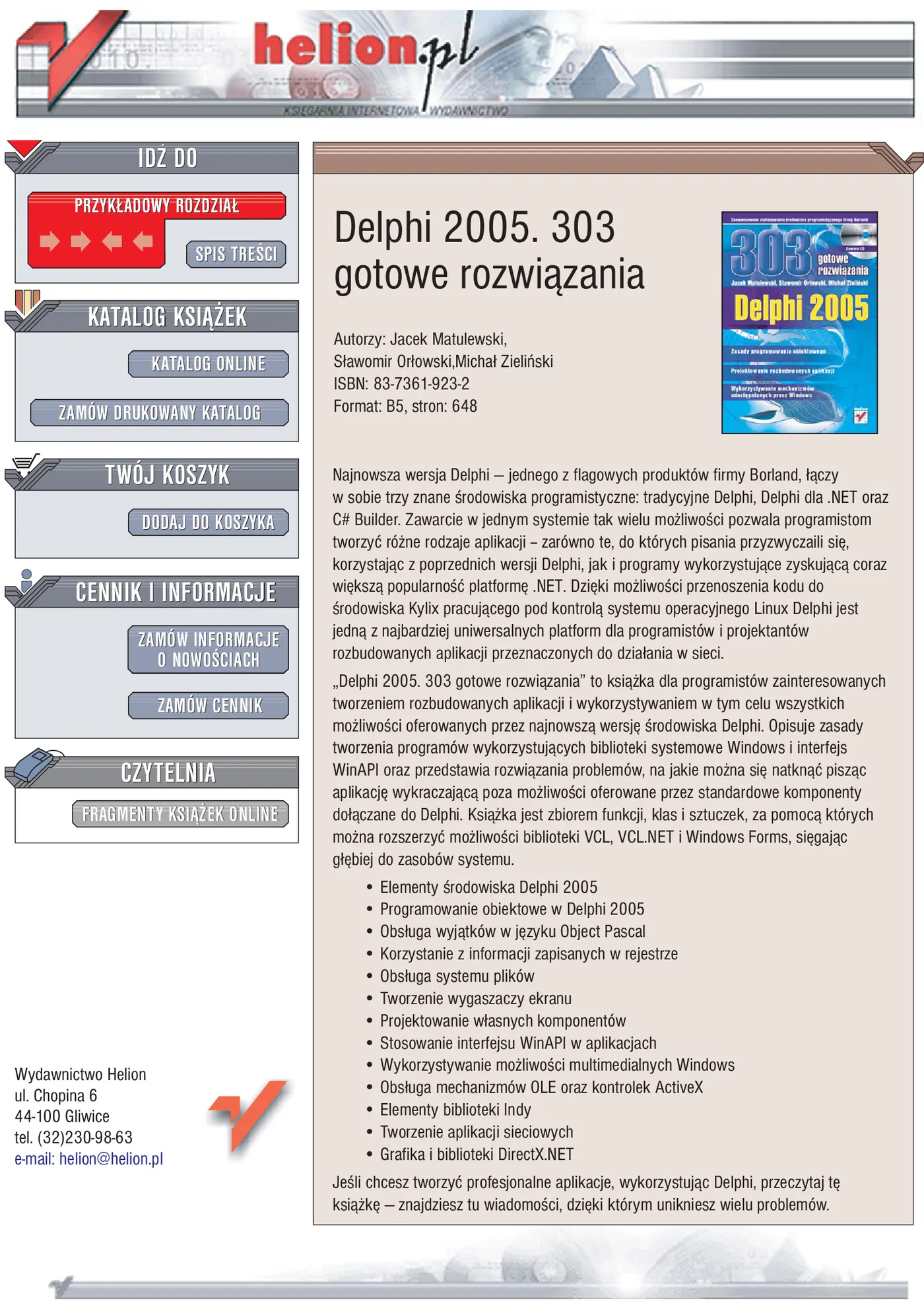 Fragment „Delphi 2005. 303 gotowe rozwiązania” — strona 1 z 22