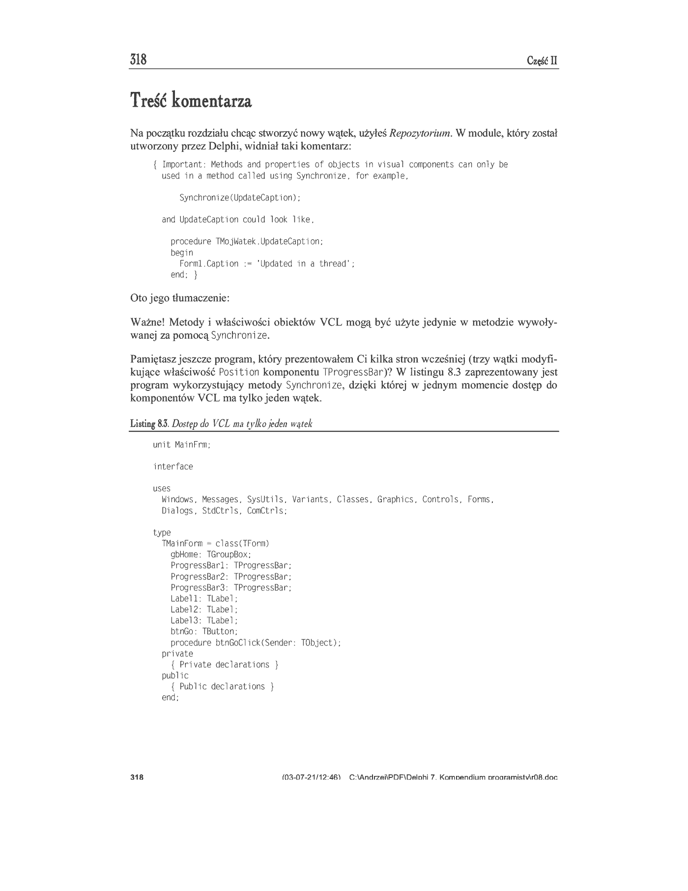 Fragment „Delphi 7. Kompendium programisty” — strona 25 z 32