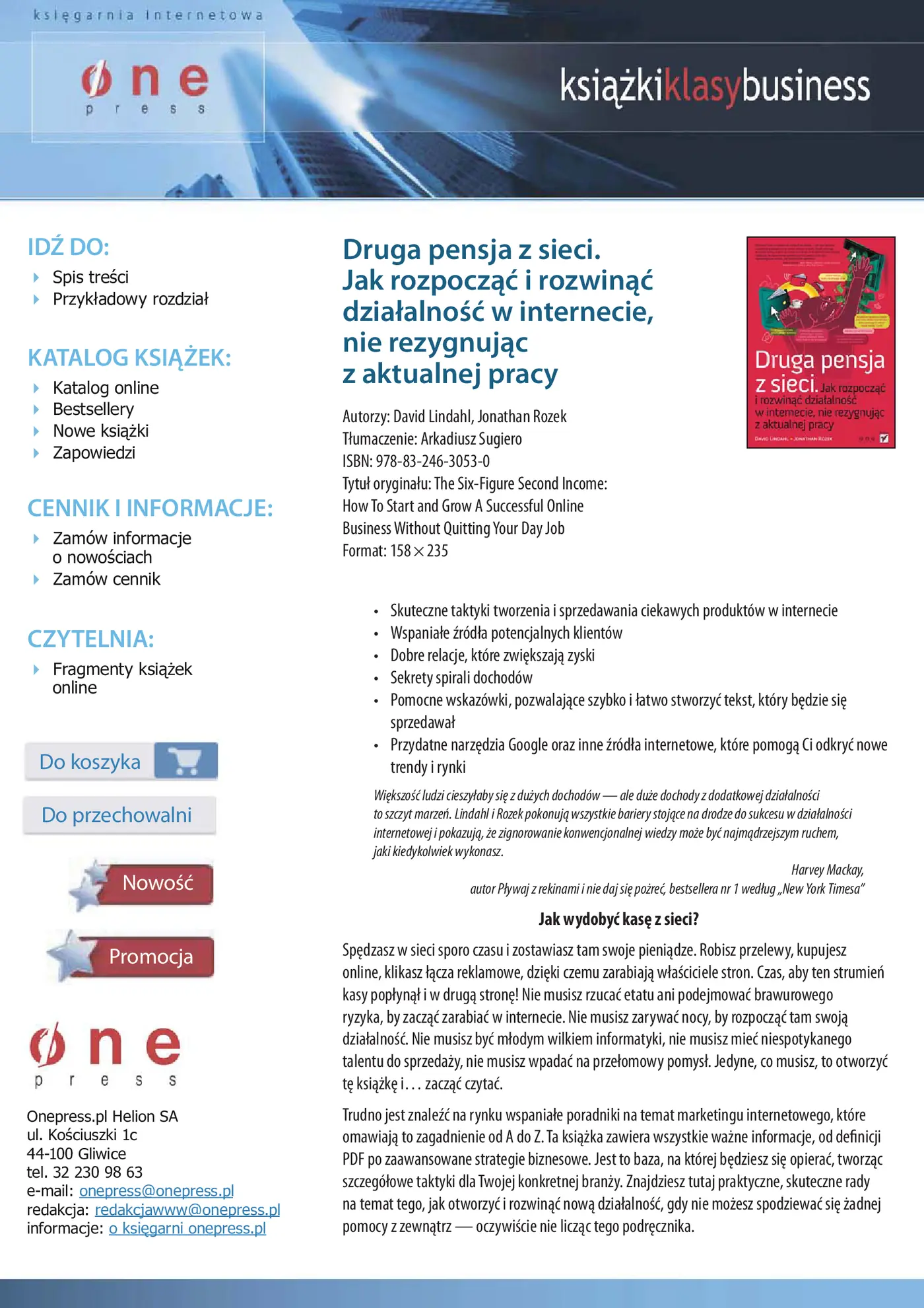 Fragment „Druga pensja z sieci. Jak rozpocząć i rozwinąć działalność w internecie, nie rezygnując z aktualnej pracy” — strona 1 z 30
