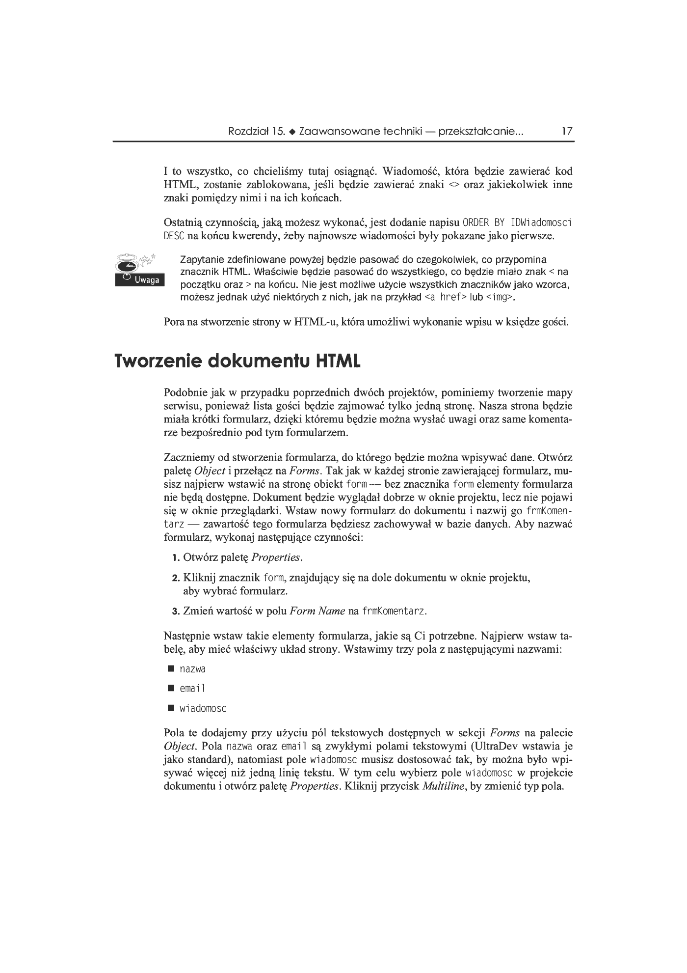 Fragment „Dreamweaver UltraDev 4. Vademecum profesjonalisty” — strona 28 z 33