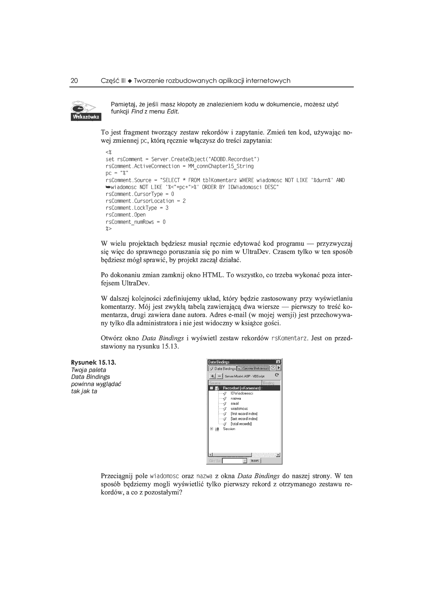 Fragment „Dreamweaver UltraDev 4. Vademecum profesjonalisty” — strona 31 z 33