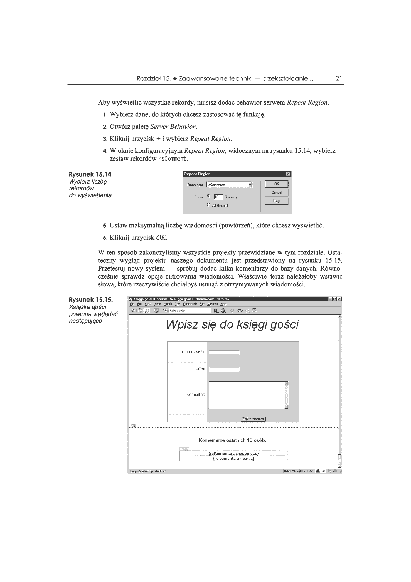 Fragment „Dreamweaver UltraDev 4. Vademecum profesjonalisty” — strona 32 z 33