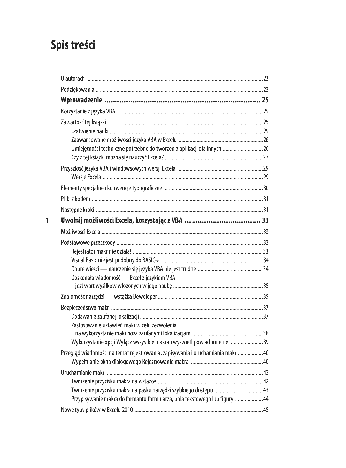 Fragment „Microsoft Excel 2010 PL. Język VBA i makra. Akademia Excela” — strona 3 z 85