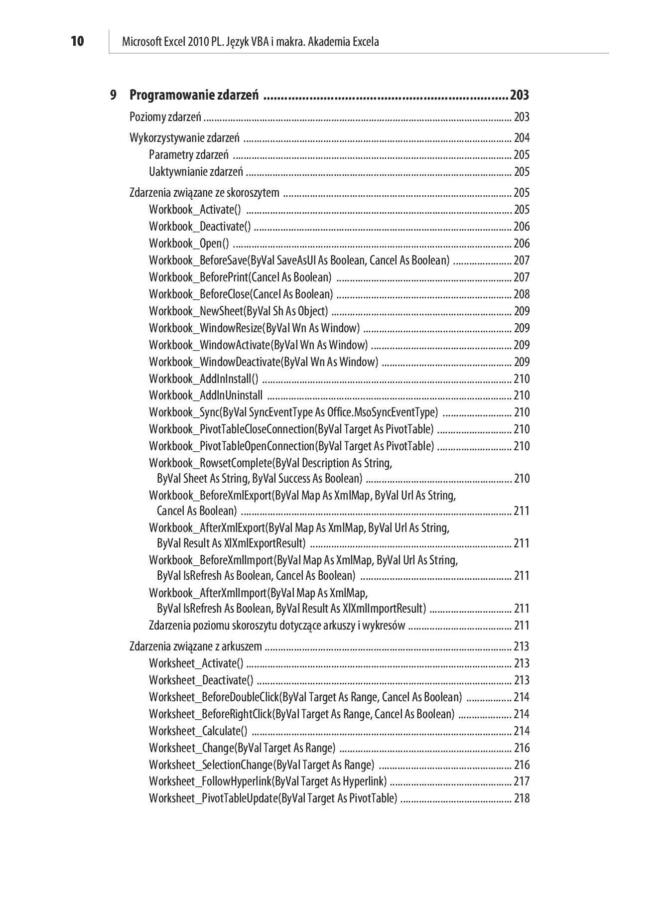 Fragment „Microsoft Excel 2010 PL. Język VBA i makra. Akademia Excela” — strona 8 z 85