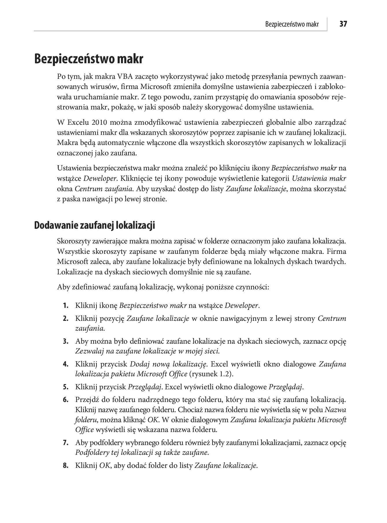 Fragment „Microsoft Excel 2010 PL. Język VBA i makra. Akademia Excela” — strona 24 z 85