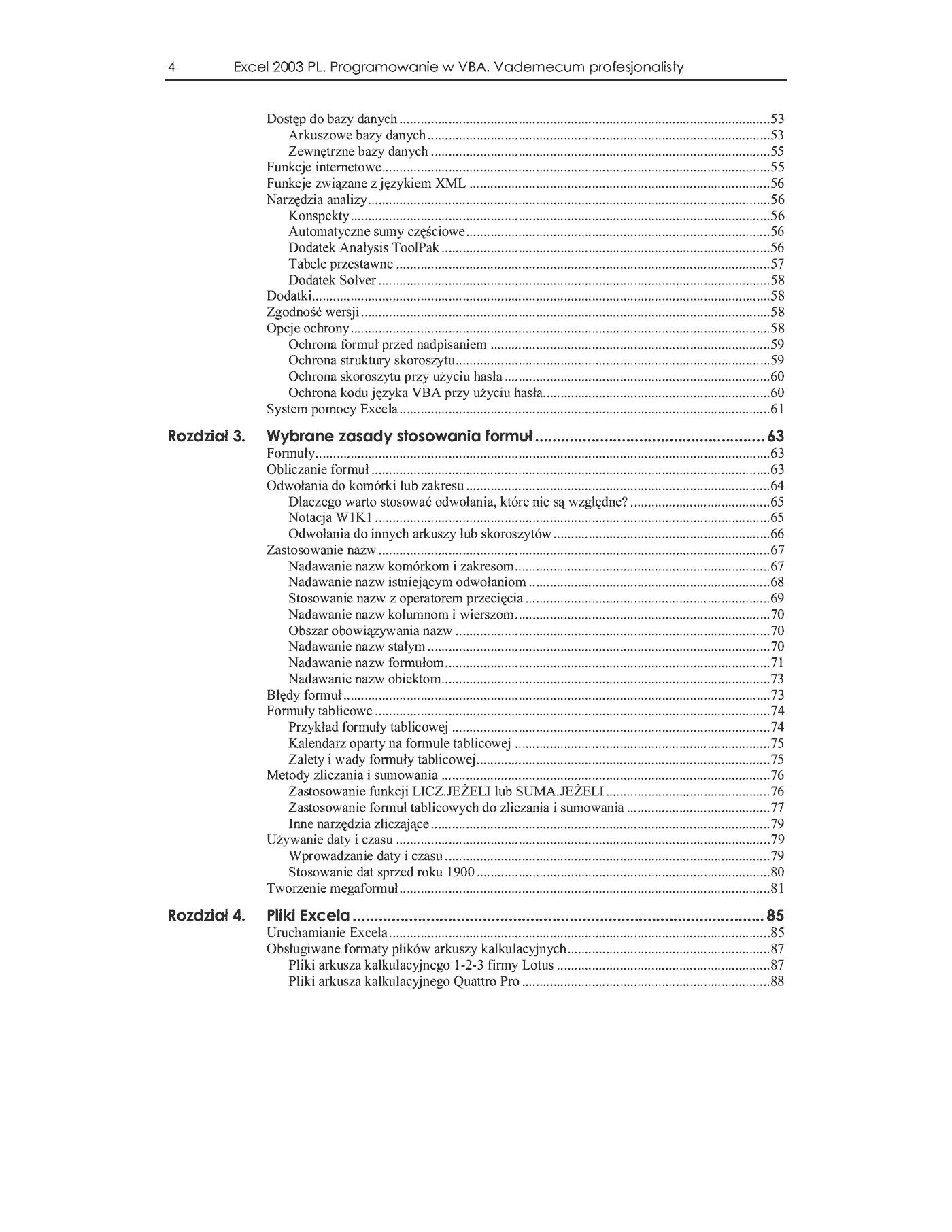 Fragment „Excel 2003 PL. Programowanie w VBA. Vademecum profesjonalisty” — strona 3 z 30