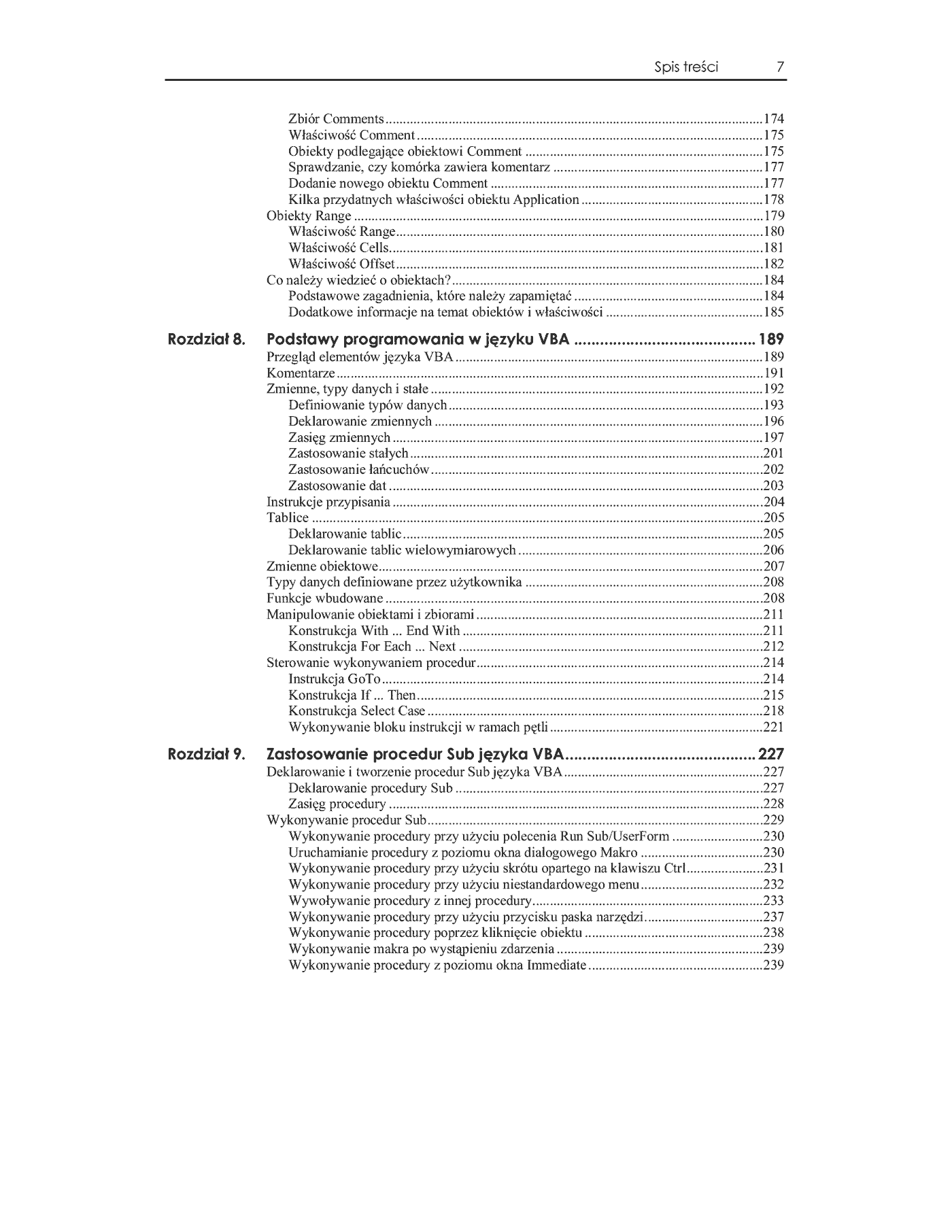 Fragment „Excel 2003 PL. Programowanie w VBA. Vademecum profesjonalisty” — strona 6 z 30