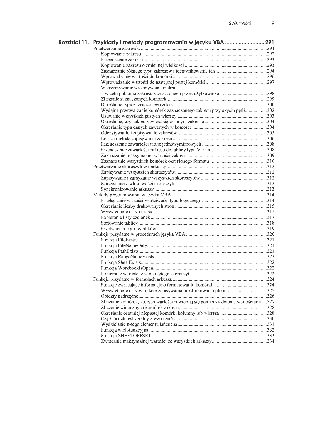 Fragment „Excel 2003 PL. Programowanie w VBA. Vademecum profesjonalisty” — strona 8 z 30