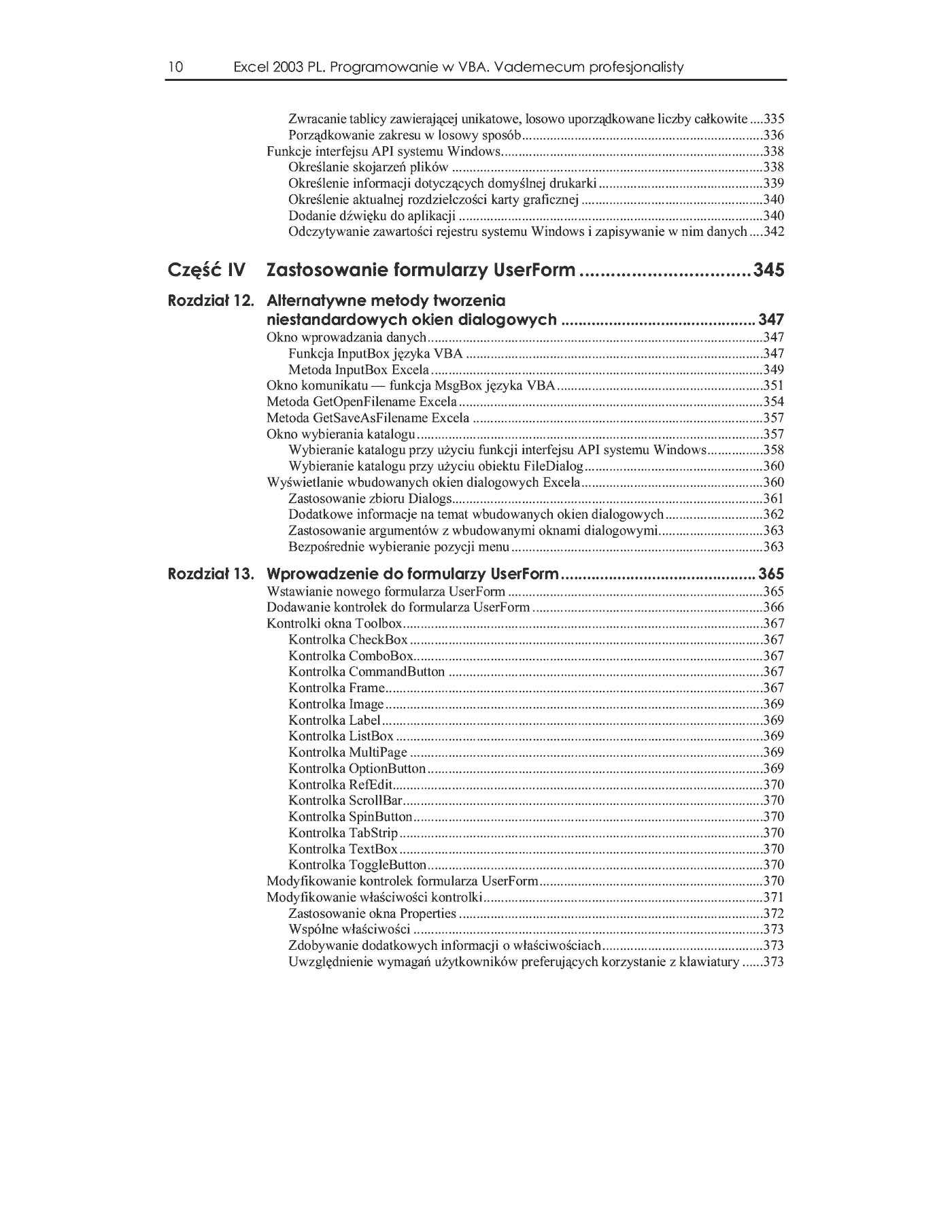 Fragment „Excel 2003 PL. Programowanie w VBA. Vademecum profesjonalisty” — strona 9 z 30