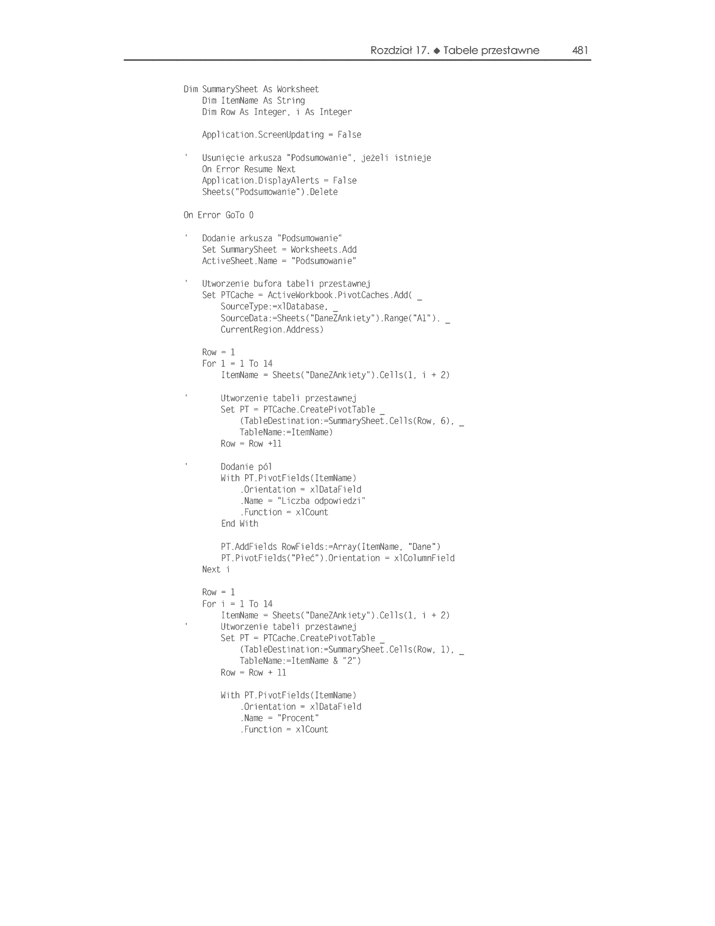 Fragment „Excel 2003 PL. Programowanie w VBA. Vademecum profesjonalisty” — strona 28 z 30