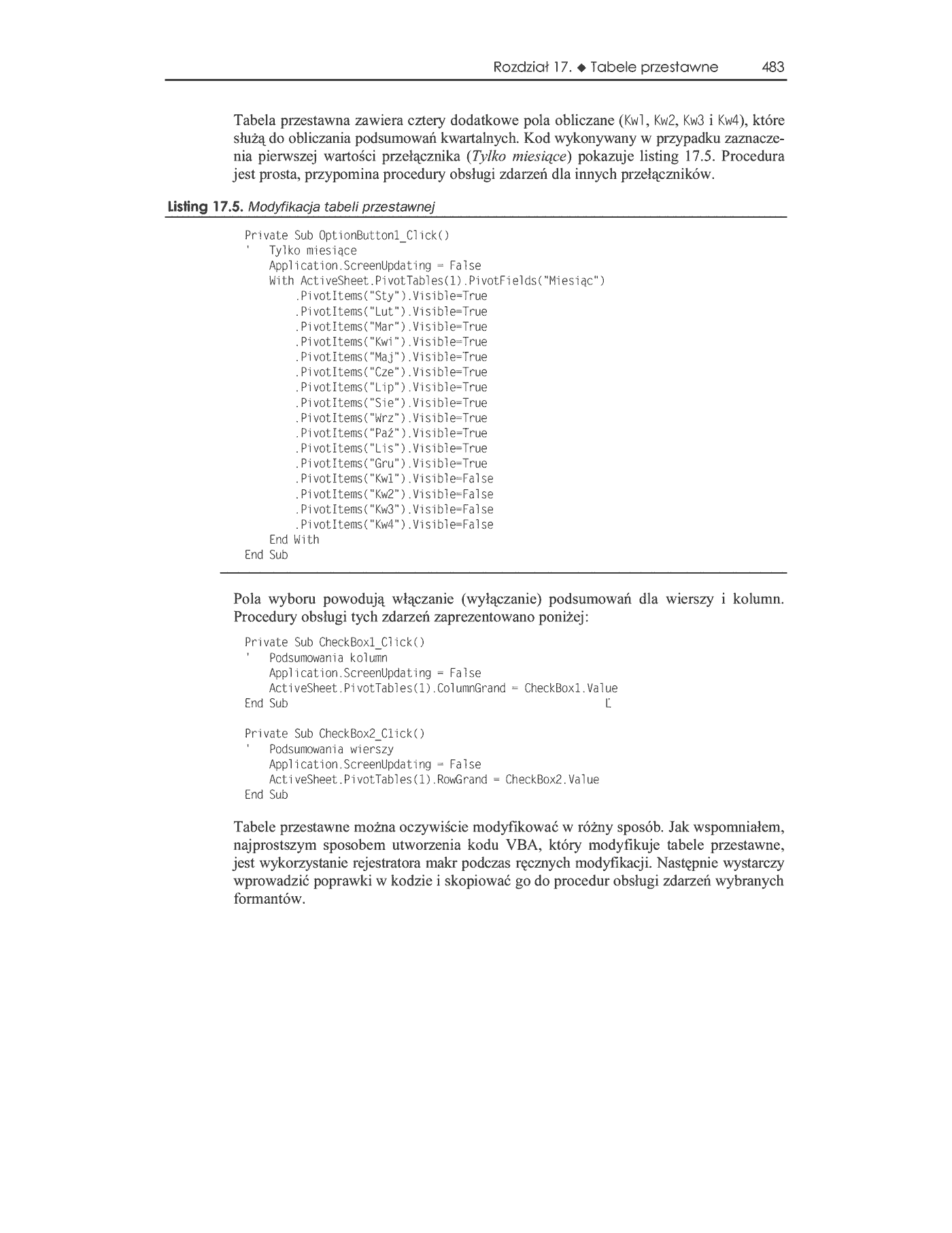 Fragment „Excel 2003 PL. Programowanie w VBA. Vademecum profesjonalisty” — strona 30 z 30