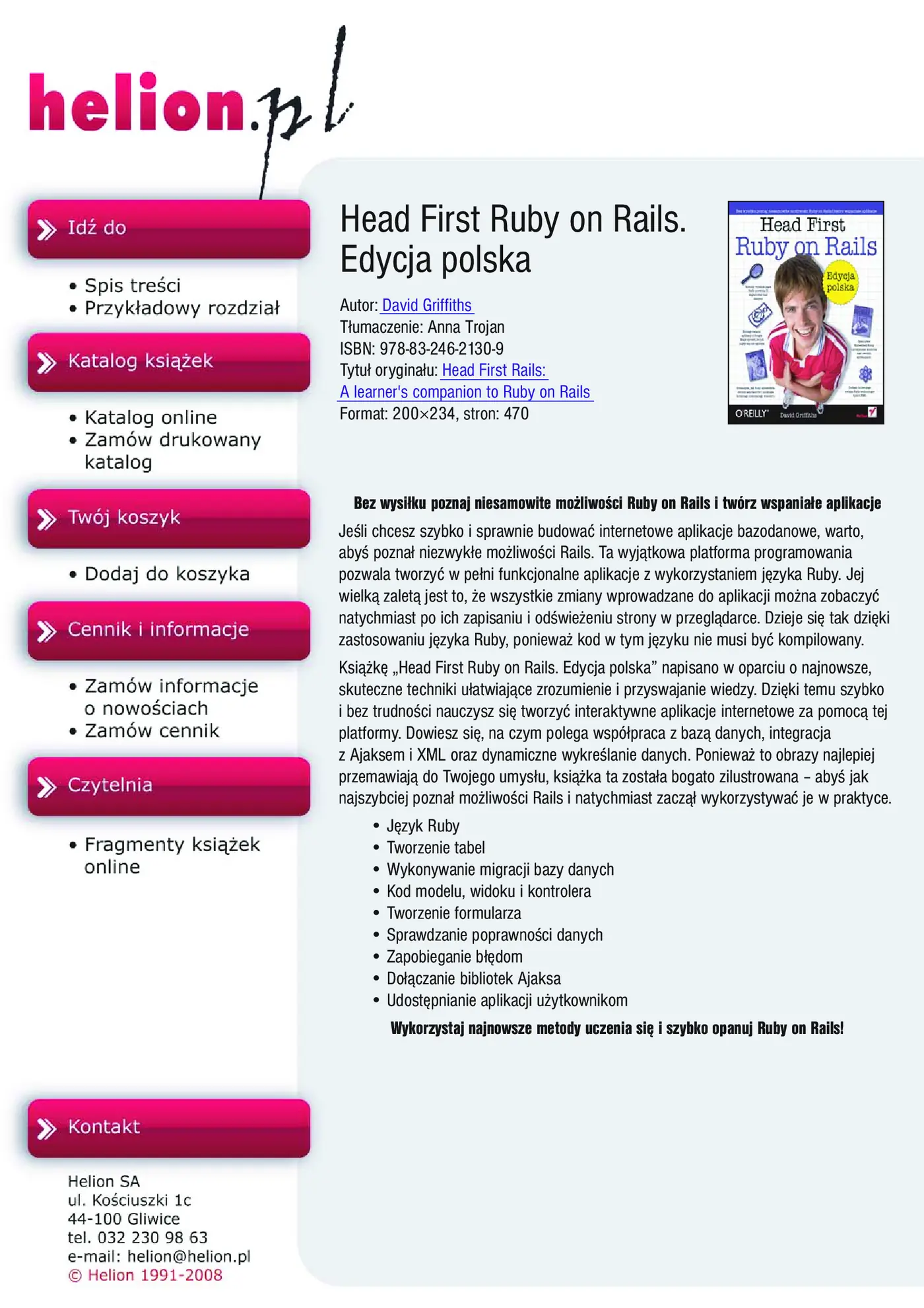 Fragment „Head First Ruby on Rails. Edycja polska” — strona 1 z 30