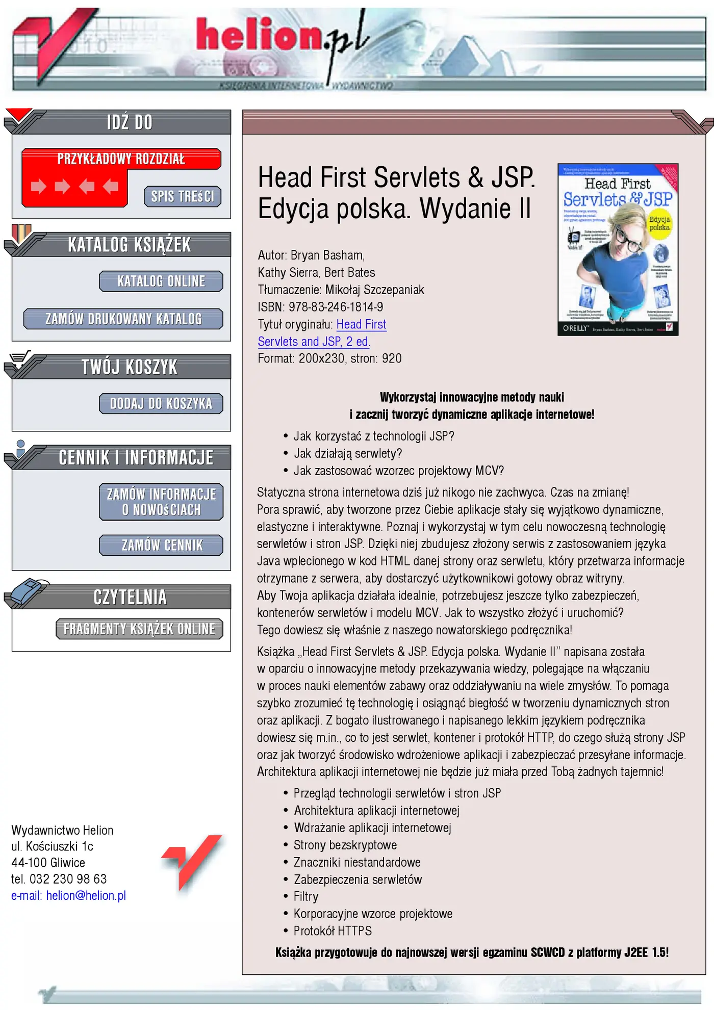 Fragment „Head First Servlets & JSP. Edycja polska. Wydanie II (Rusz głową!)” — strona 1 z 30