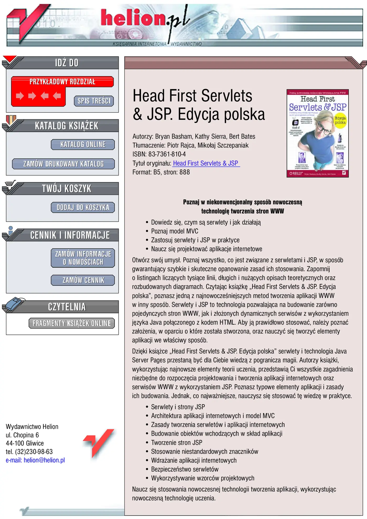 Fragment „Head First Servlets & JSP. Edycja polska (Rusz głową!)” — strona 1 z 30