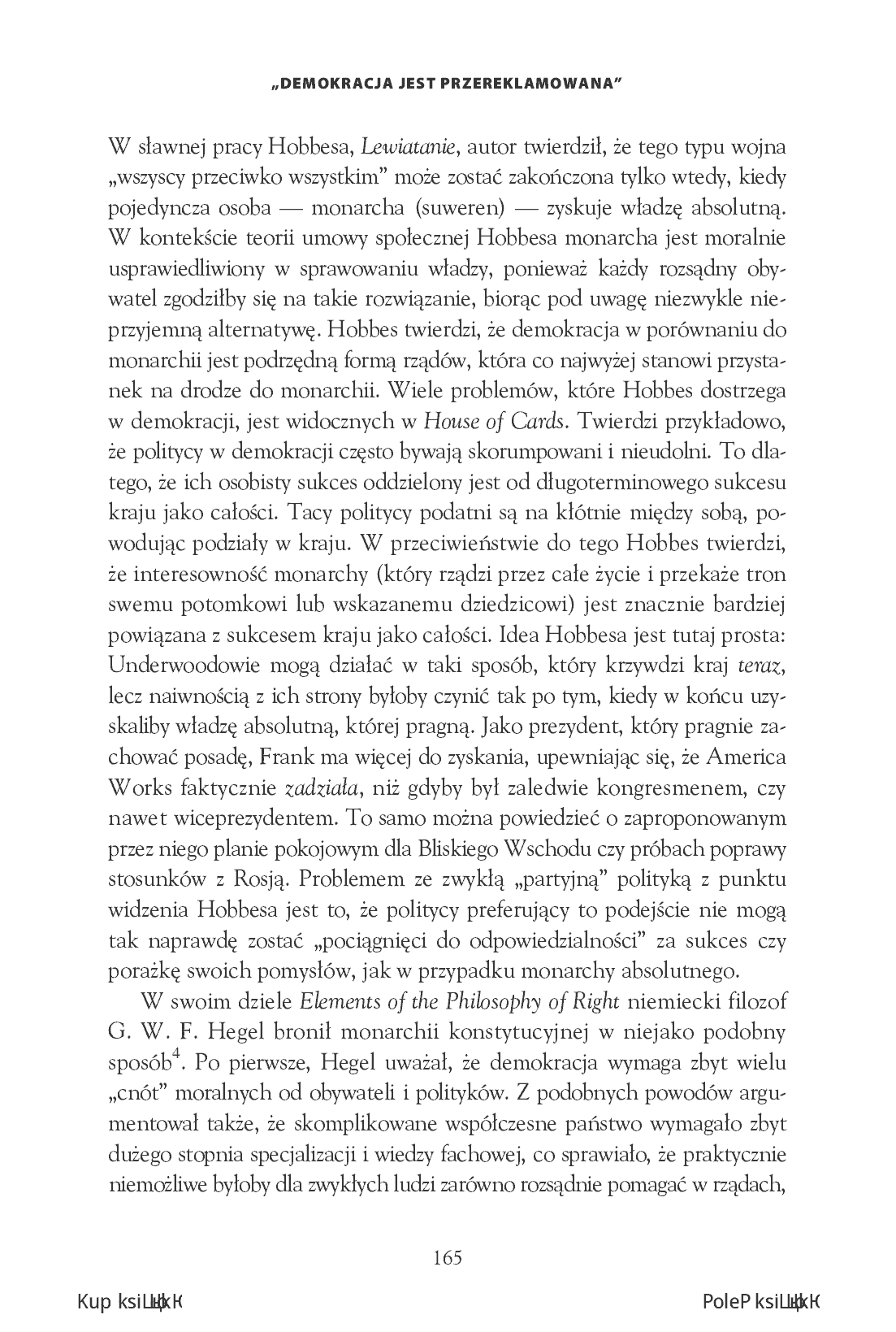 Fragment „House of Cards i filozofia. Demokracja jest przereklamowana” — strona 13 z 20