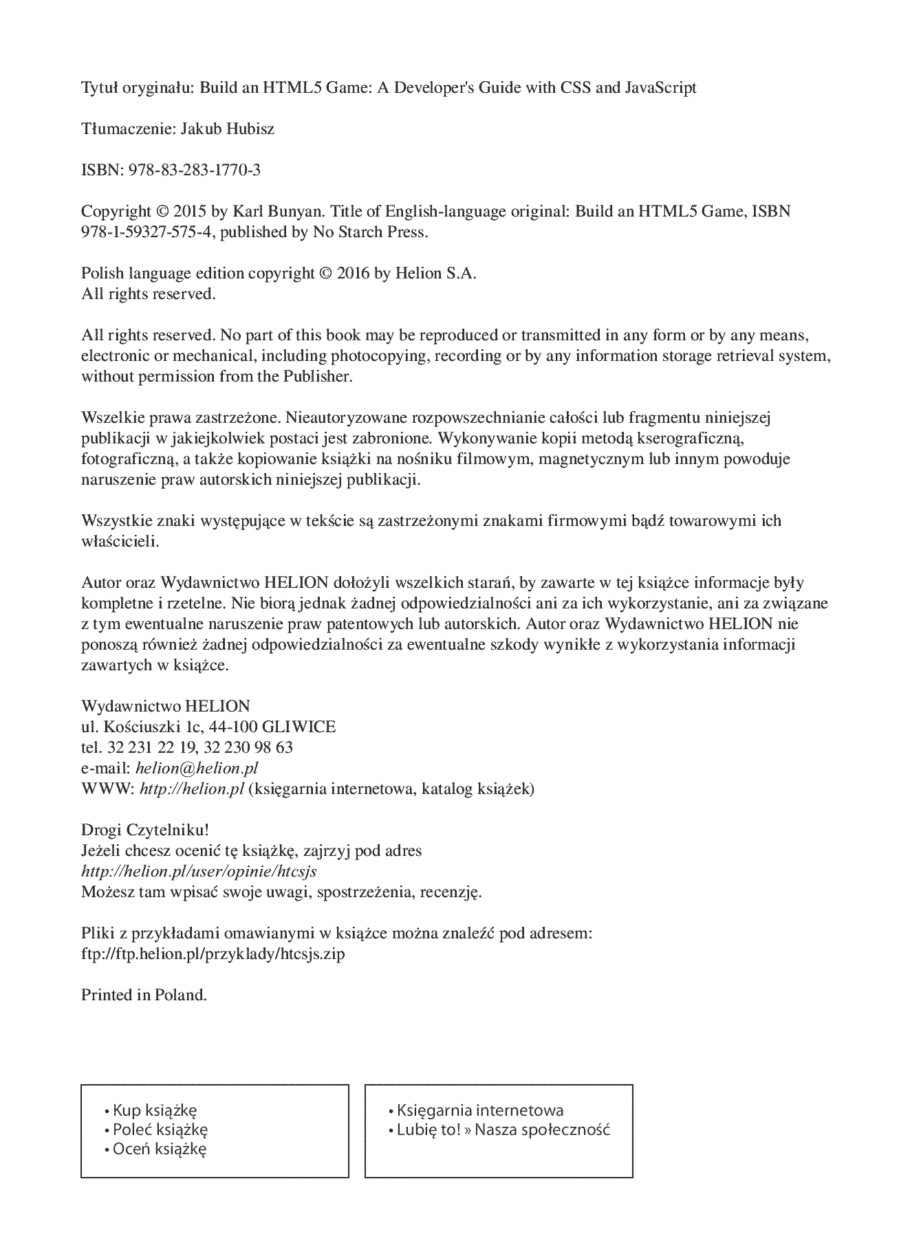 Fragment „HTML5. Tworzenie gier z wykorzystaniem CSS i JavaScript” — strona 2 z 30