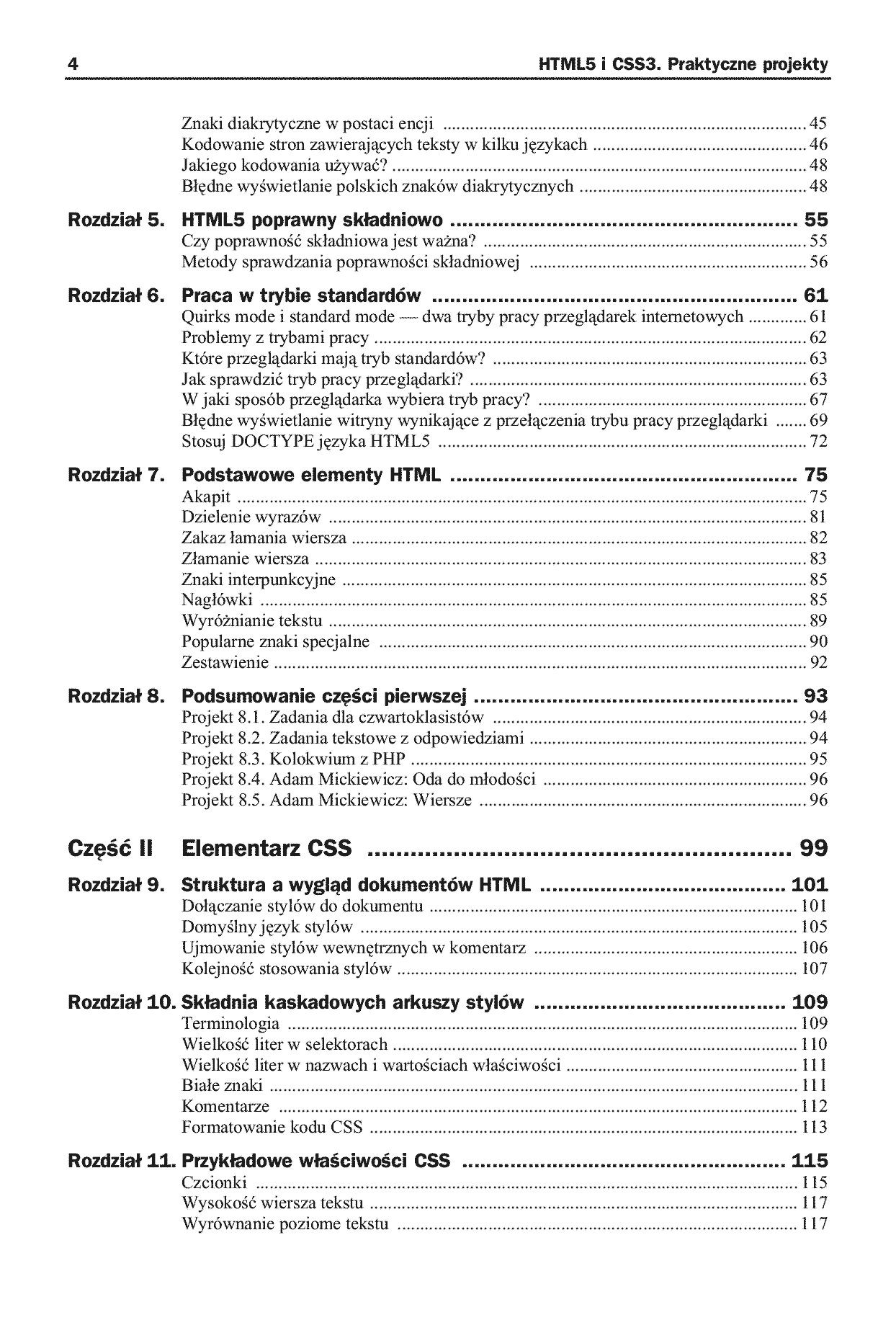 Fragment „HTML5 i CSS3. Praktyczne projekty” — strona 4 z 26