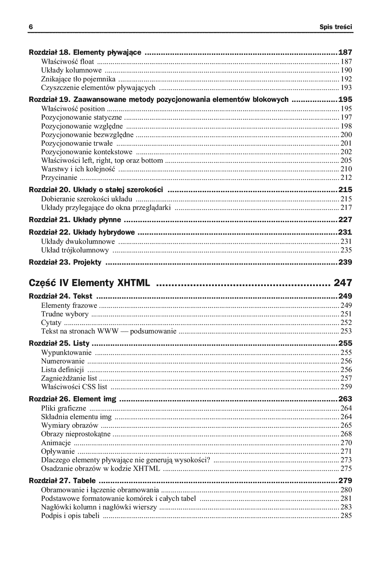 Fragment „HTML, XHTML i CSS. Praktyczne projekty. Wydanie II” — strona 6 z 27