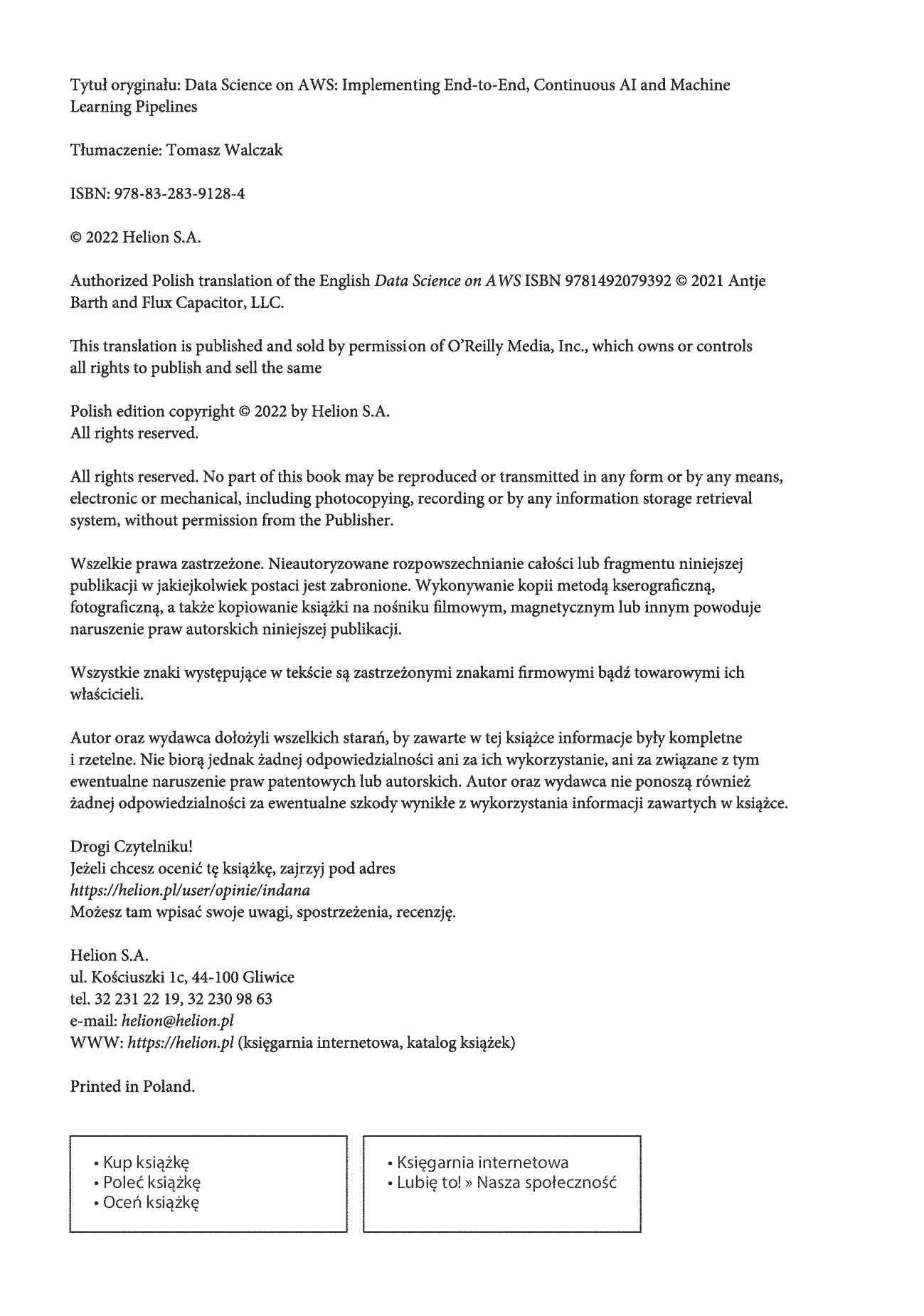 Fragment „Inżynieria danych na platformie AWS. Jak tworzyć kompletne potoki uczenia maszynowego” — strona 2 z 30