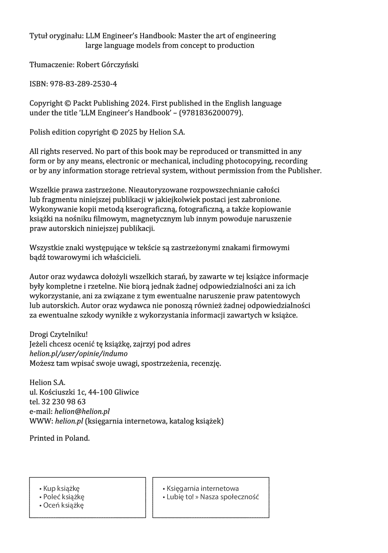Fragment „Inżynieria dużych modeli językowych. Podręcznik projektowania, trenowania i wdrażania LLM” — strona 2 z 30