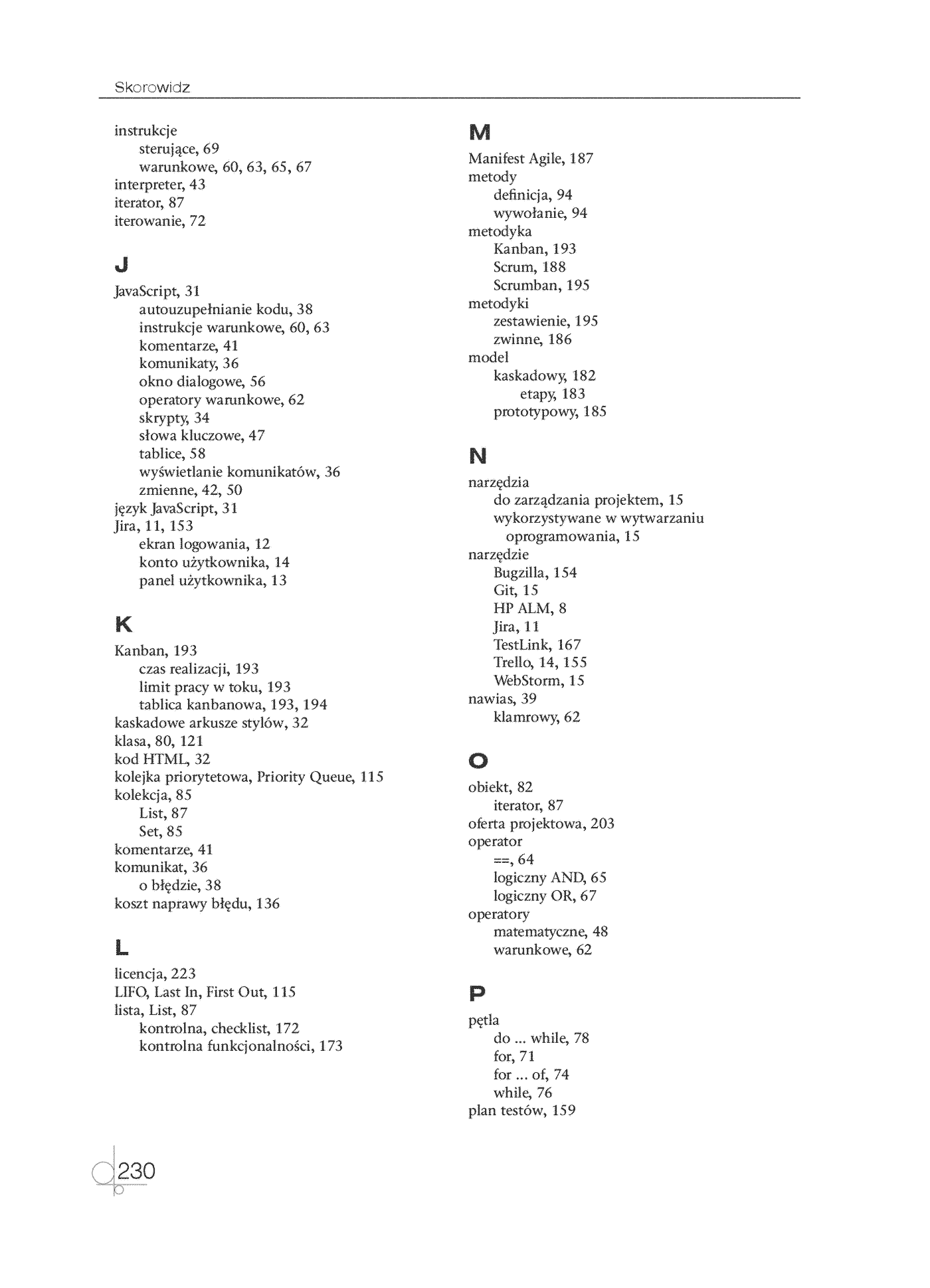 Fragment „Kwalifikacja INF.04. Projektowanie, programowanie i testowanie aplikacji. Część 1. Inżynieria programowania - projektowanie oprogramowania, testowanie i dokumentowanie aplikacji. Podręcznik do nauki zawodu technik programista” — strona 30 z 30
