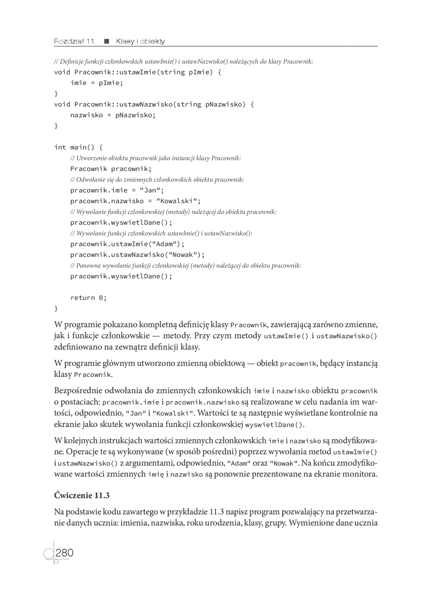 Fragment „Kwalifikacja INF.04. Projektowanie, programowanie i testowanie aplikacji. Część 2. Programowanie obiektowe. Podręcznik do nauki zawodu technik programista” — strona 22 z 30