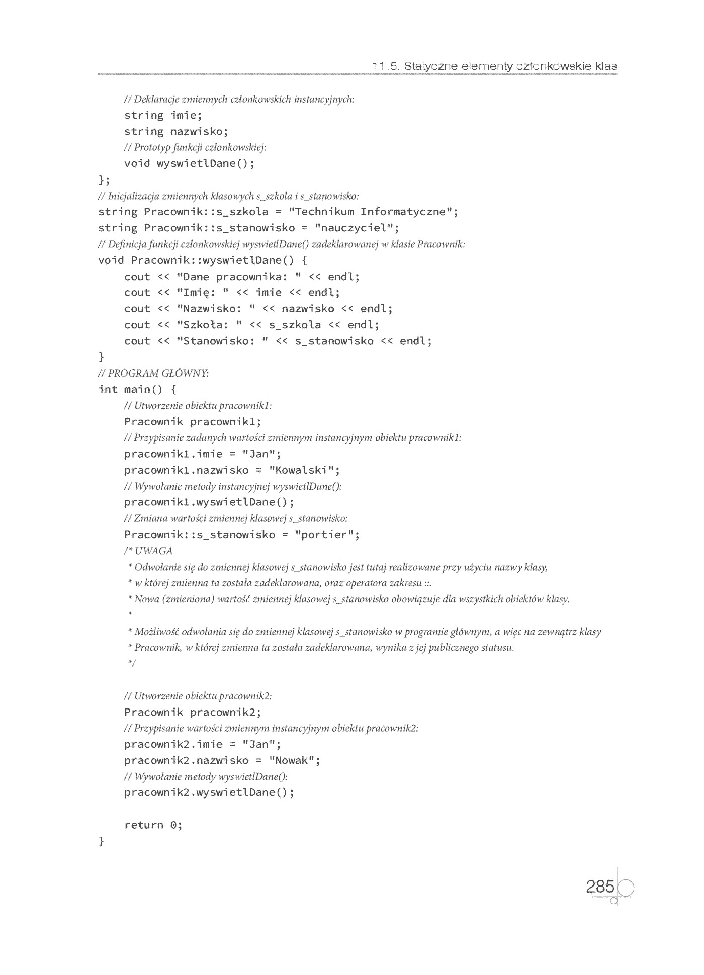 Fragment „Kwalifikacja INF.04. Projektowanie, programowanie i testowanie aplikacji. Część 2. Programowanie obiektowe. Podręcznik do nauki zawodu technik programista” — strona 27 z 30