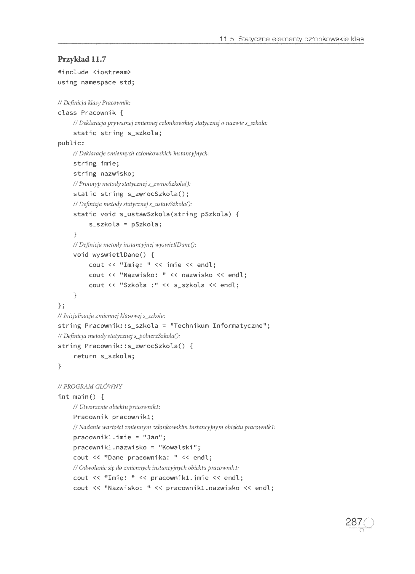 Fragment „Kwalifikacja INF.04. Projektowanie, programowanie i testowanie aplikacji. Część 2. Programowanie obiektowe. Podręcznik do nauki zawodu technik programista” — strona 29 z 30