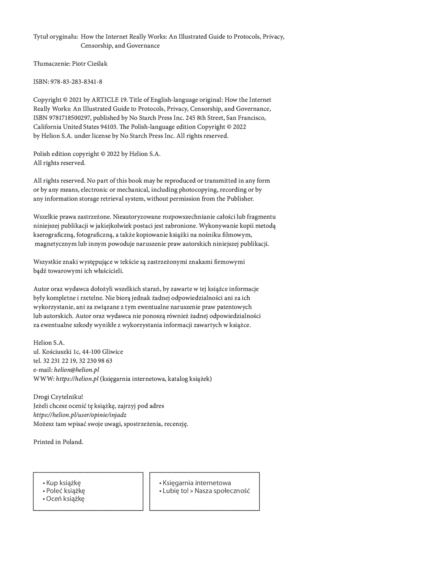 Fragment „Internet. Jak działa naprawdę? Ilustrowany przewodnik po protokołach, prywatności, cenzurze i zarządzaniu” — strona 2 z 16