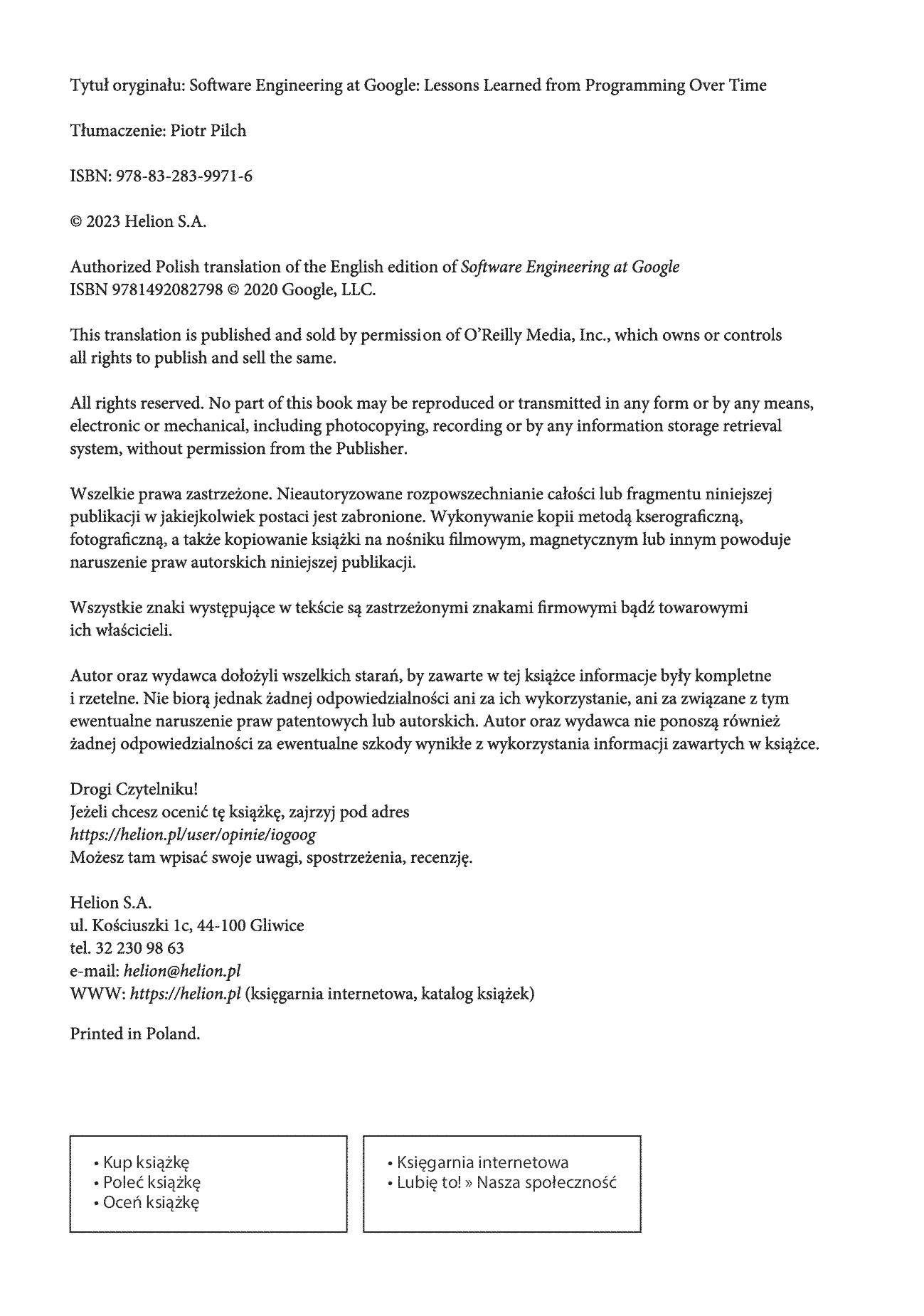 Fragment „Inżynieria oprogramowania według Google. Czego warto się nauczyć o tworzeniu oprogramowania” — strona 2 z 30