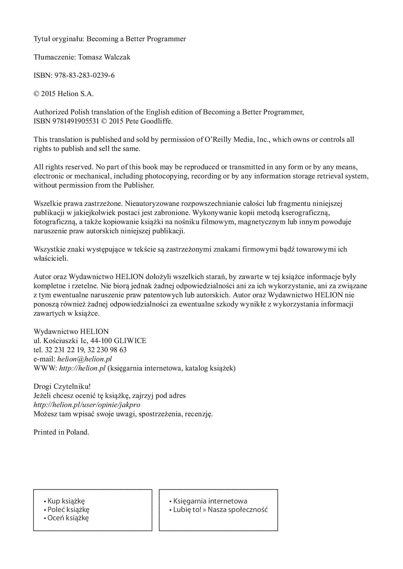 Fragment „Jak stać się lepszym programistą. Przewodnik” — strona 2 z 22