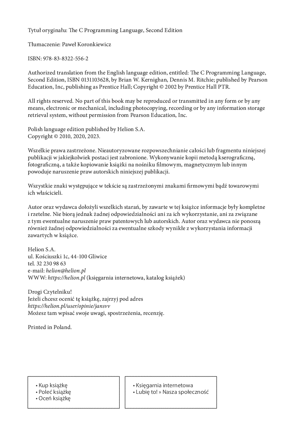Fragment „Język ANSI C. Programowanie. Wydanie II” — strona 2 z 30