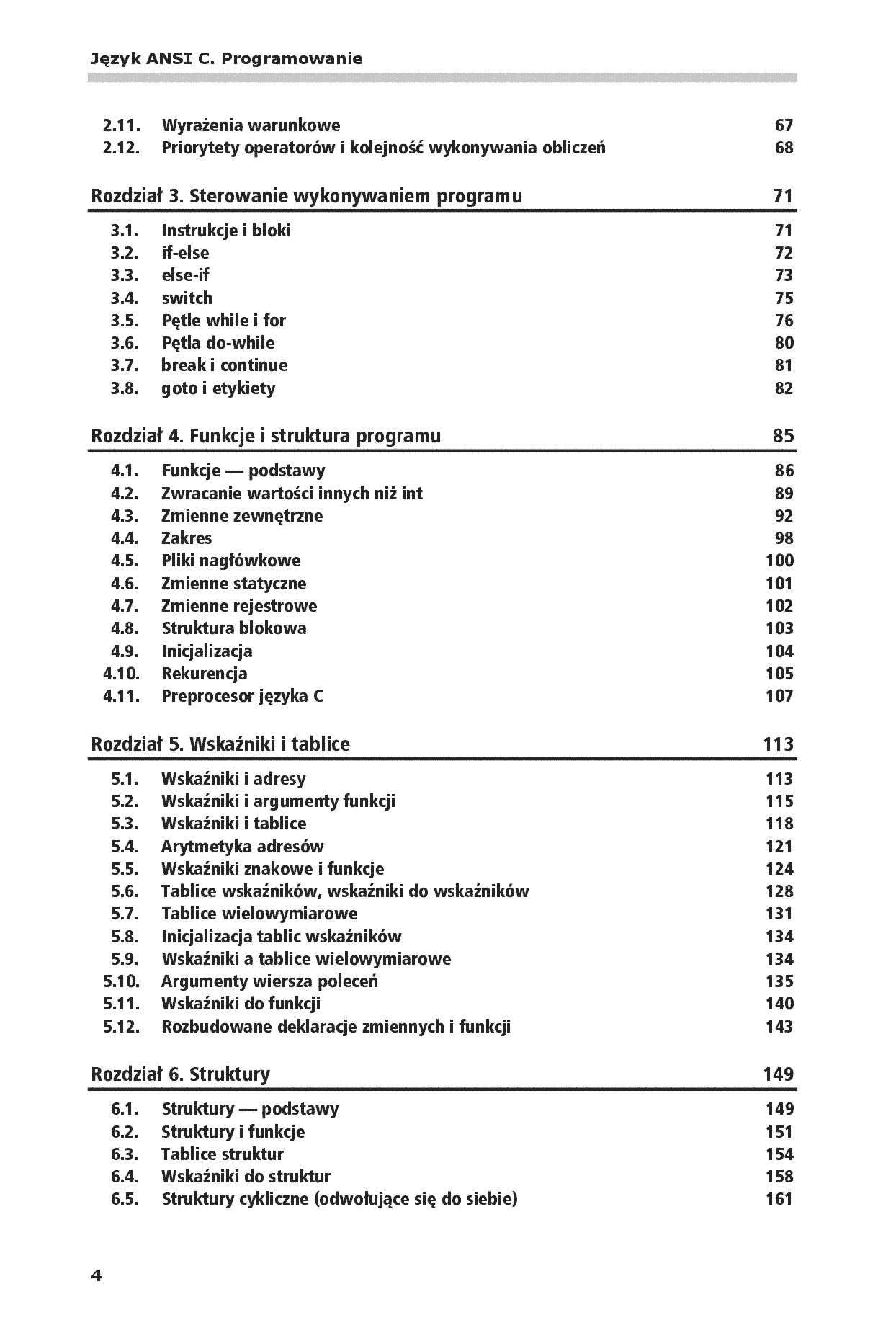 Fragment „Język ANSI C. Programowanie. Wydanie II” — strona 4 z 30